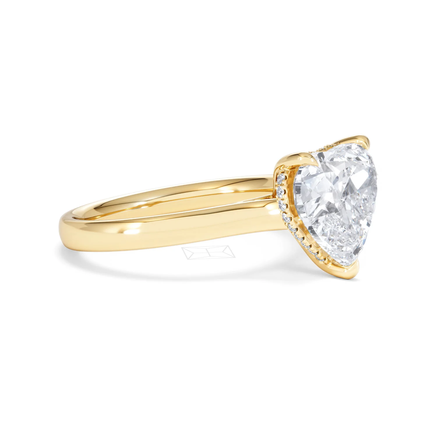 Amora Heart 3.11ct Hidden Halo Lab Diamond Engagement Ring G/VS Set in 18K Gold - Image 20