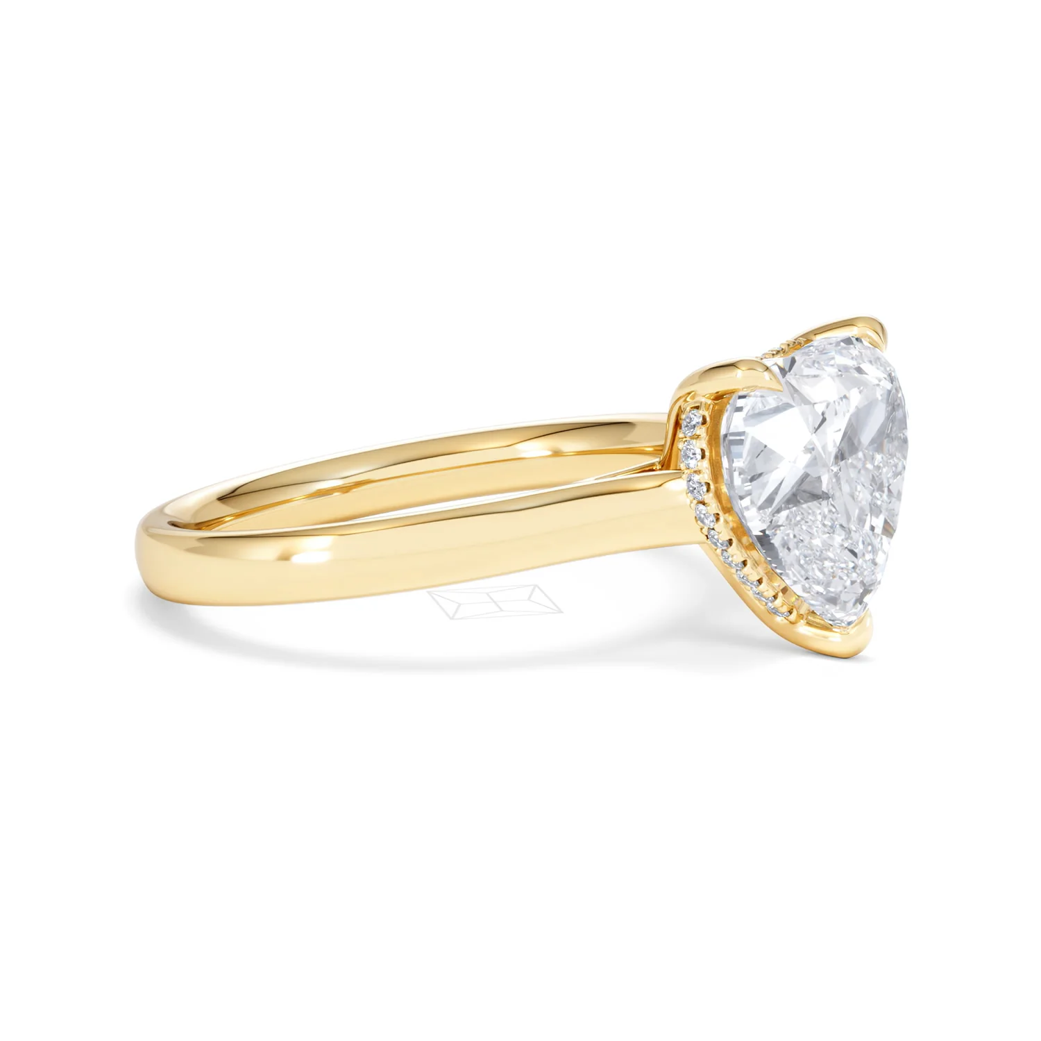 Amora Heart 3.11ct Hidden Halo Lab Diamond Engagement Ring G/VS Set in 18K Gold - Image 21