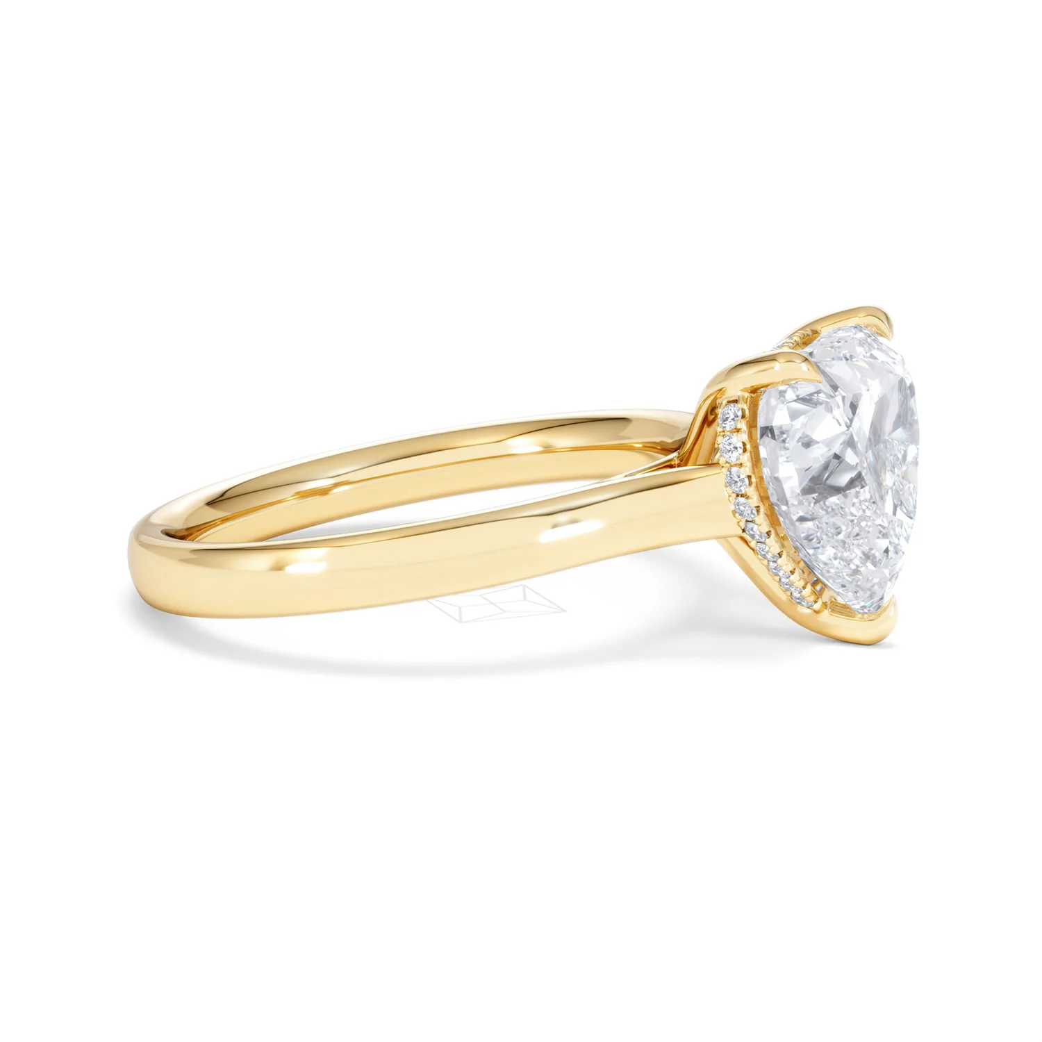 Amora Heart 3.11ct Hidden Halo Lab Diamond Engagement Ring G/VS Set in 18K Gold - Image 23