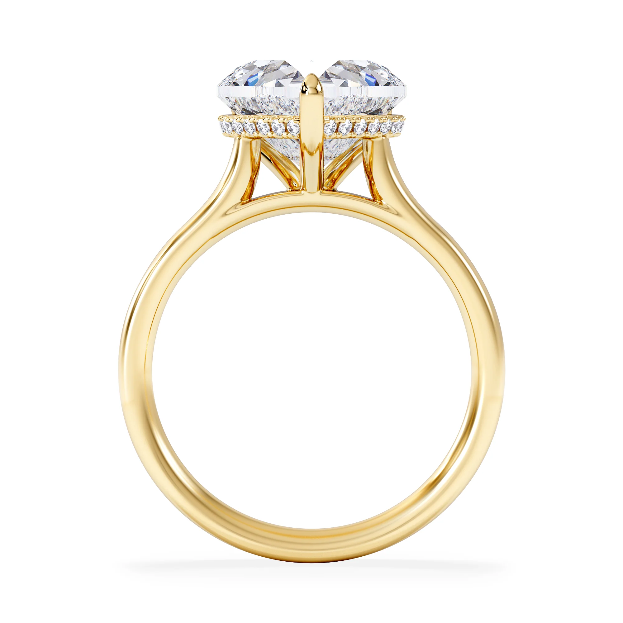 Amora Heart 3.11ct Hidden Halo Lab Diamond Engagement Ring G/VS Set in 18K Gold - Image 3