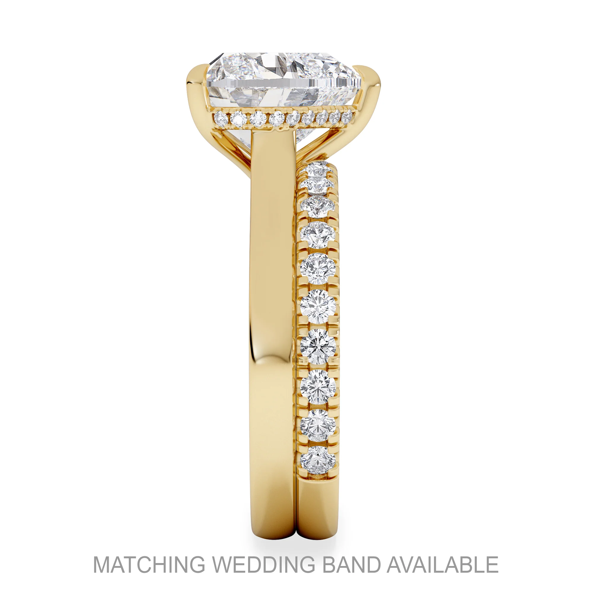 Amora Heart 3.11ct Hidden Halo Lab Diamond Engagement Ring G/VS Set in 18K Gold - Image 5
