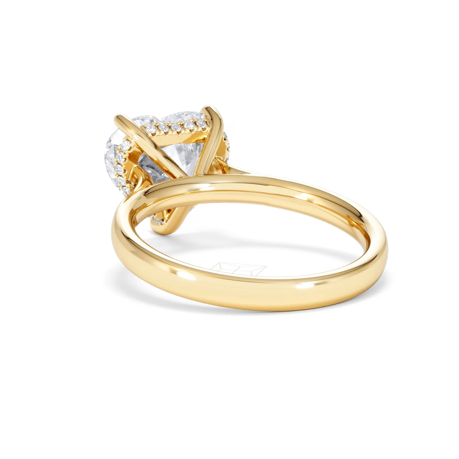 Amora Heart 3.11ct Hidden Halo Lab Diamond Engagement Ring G/VS Set in 18K Gold - Image 54