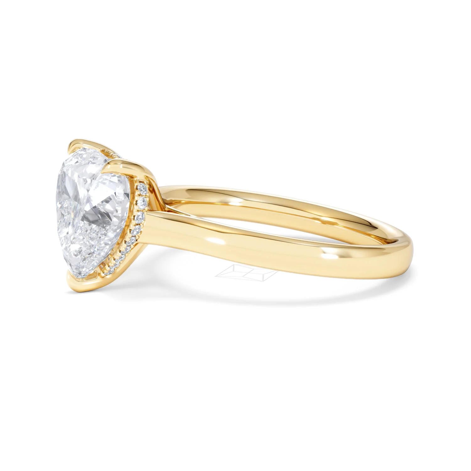 Amora Heart 3.11ct Hidden Halo Lab Diamond Engagement Ring G/VS Set in 18K Gold - Image 73