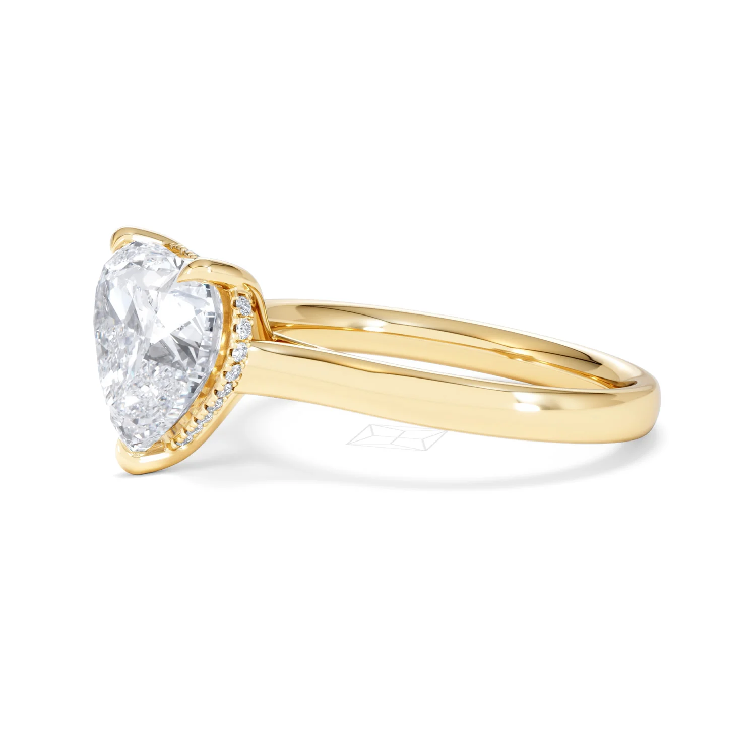 Amora Heart 3.11ct Hidden Halo Lab Diamond Engagement Ring G/VS Set in 18K Gold - Image 74