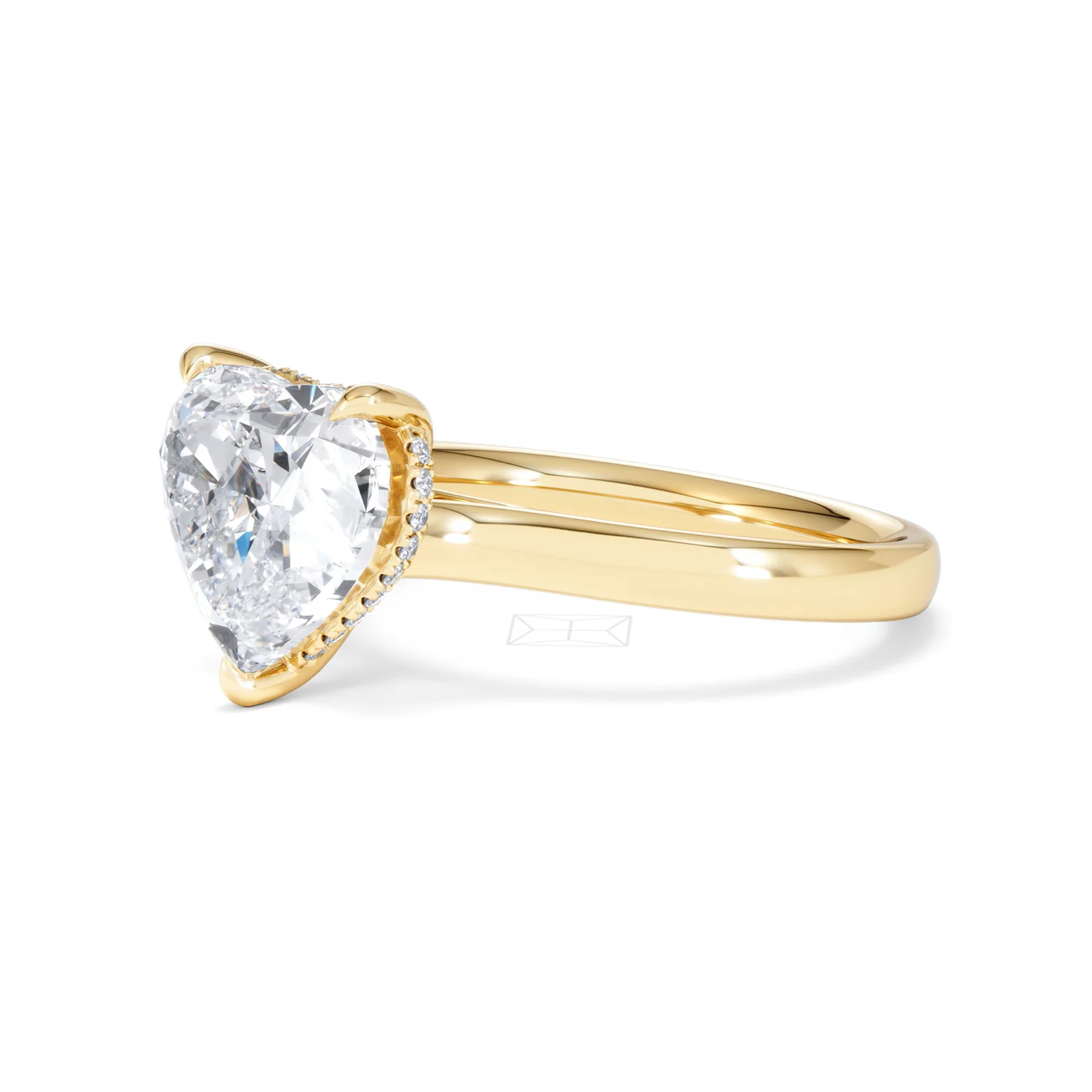 Amora Heart 3.11ct Hidden Halo Lab Diamond Engagement Ring G/VS Set in 18K Gold - Image 77