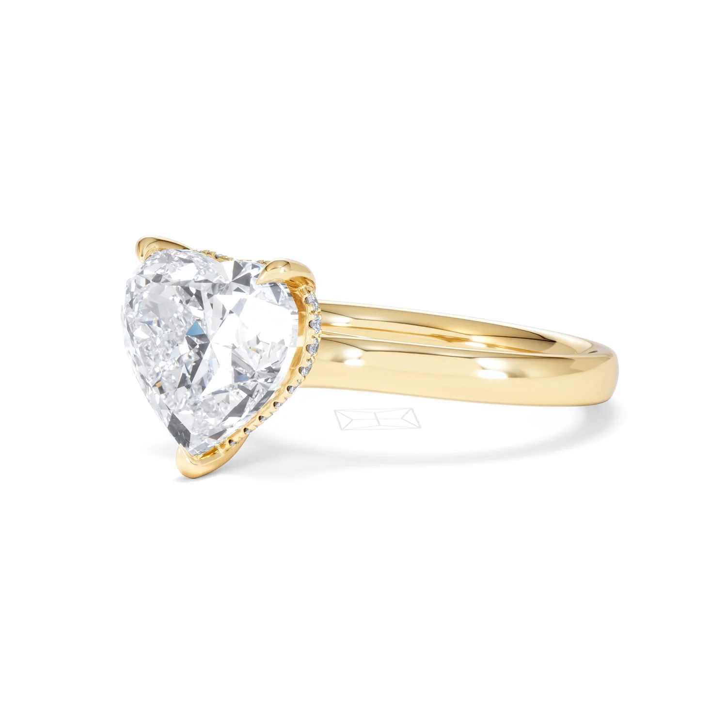 Amora Heart 3.11ct Hidden Halo Lab Diamond Engagement Ring G/VS Set in 18K Gold - Image 79