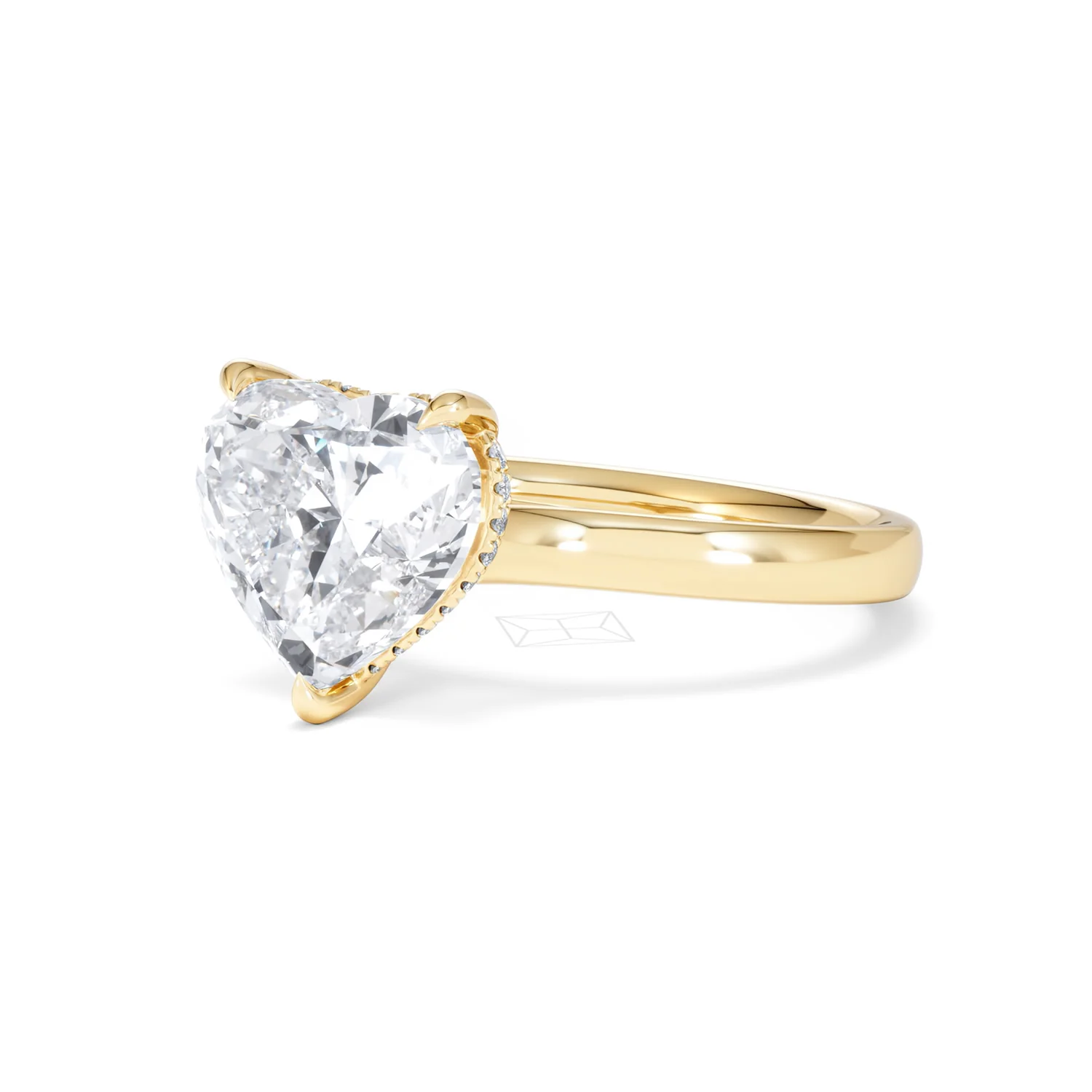 Amora Heart 3.11ct Hidden Halo Lab Diamond Engagement Ring G/VS Set in 18K Gold - Image 80