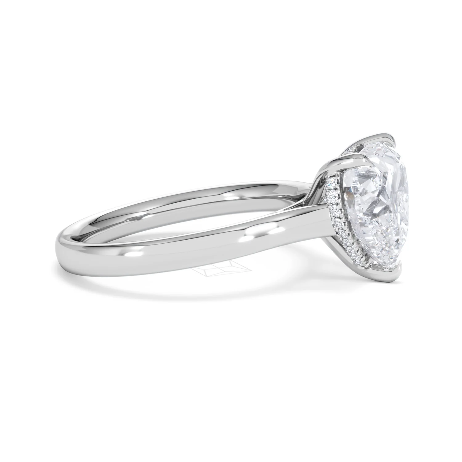 Amora Heart 3.11ct Hidden Halo Lab Diamond Engagement Ring G/VS Set in 18K White Gold - Image 24