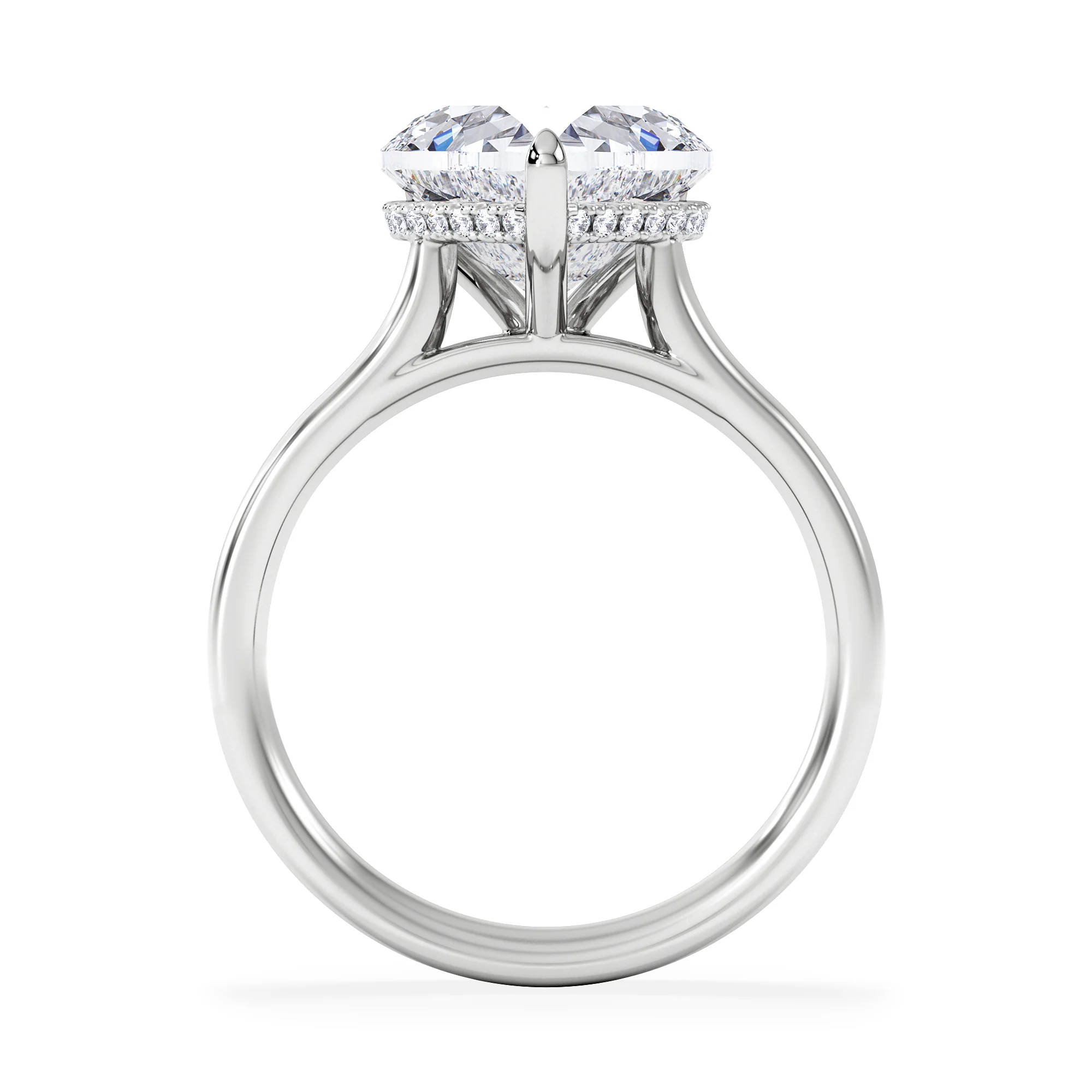 Amora Heart 3.11ct Hidden Halo Lab Diamond Engagement Ring G/VS Set in 18K White Gold - Image 3