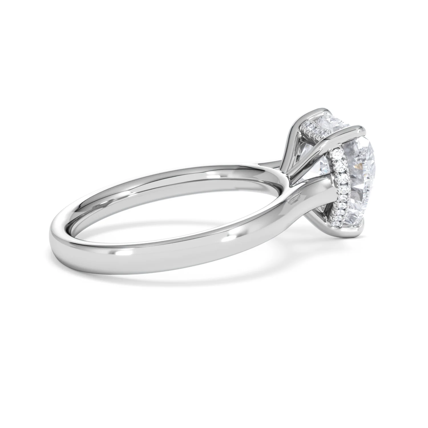 Amora Heart 3.11ct Hidden Halo Lab Diamond Engagement Ring G/VS Set in 18K White Gold - Image 32