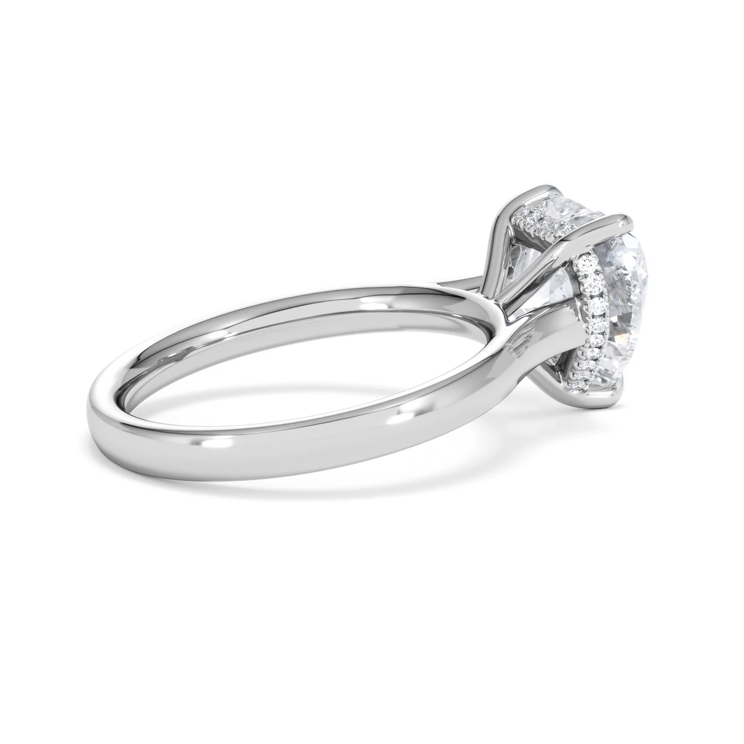 Amora Heart 3.11ct Hidden Halo Lab Diamond Engagement Ring G/VS Set in 18K White Gold - Image 33