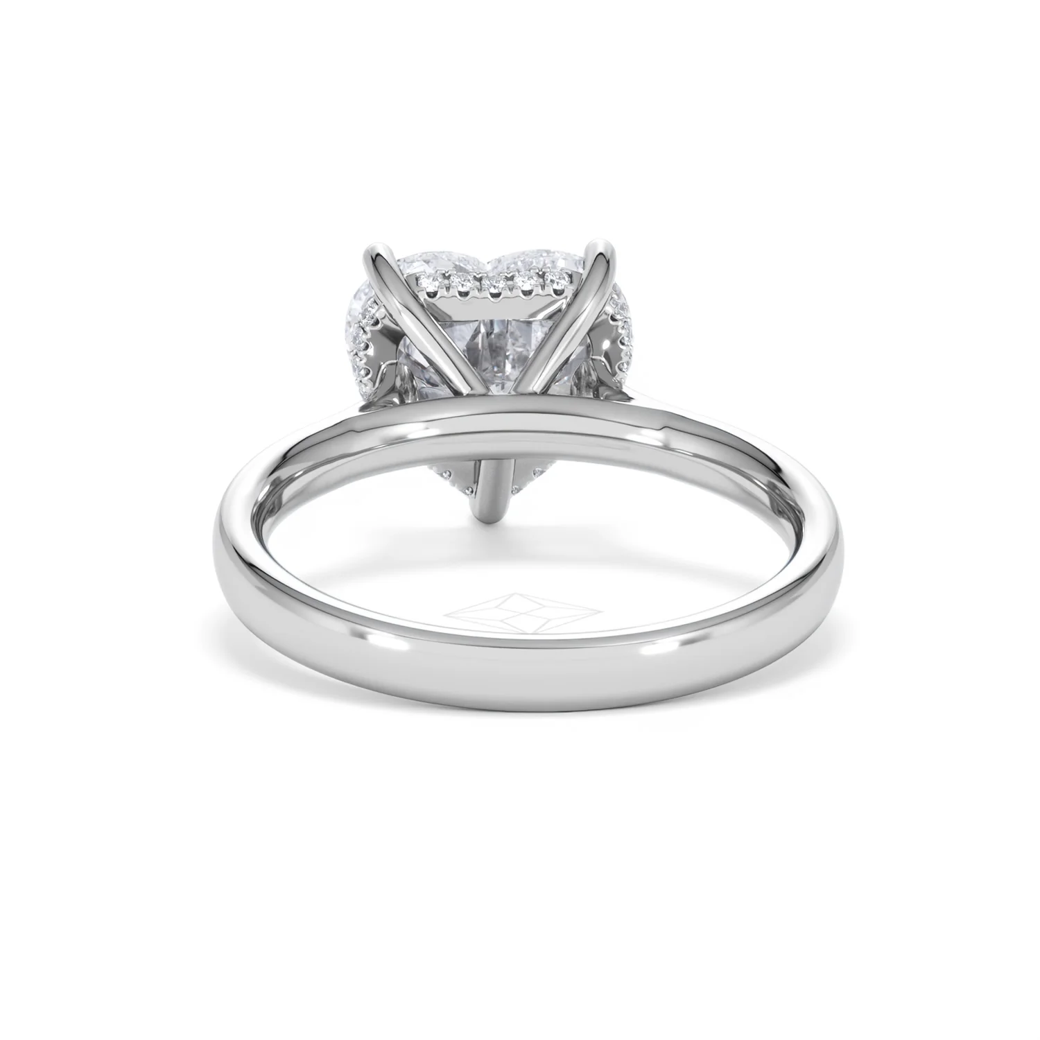 Amora Heart 3.11ct Hidden Halo Lab Diamond Engagement Ring G/VS Set in 18K White Gold - Image 49