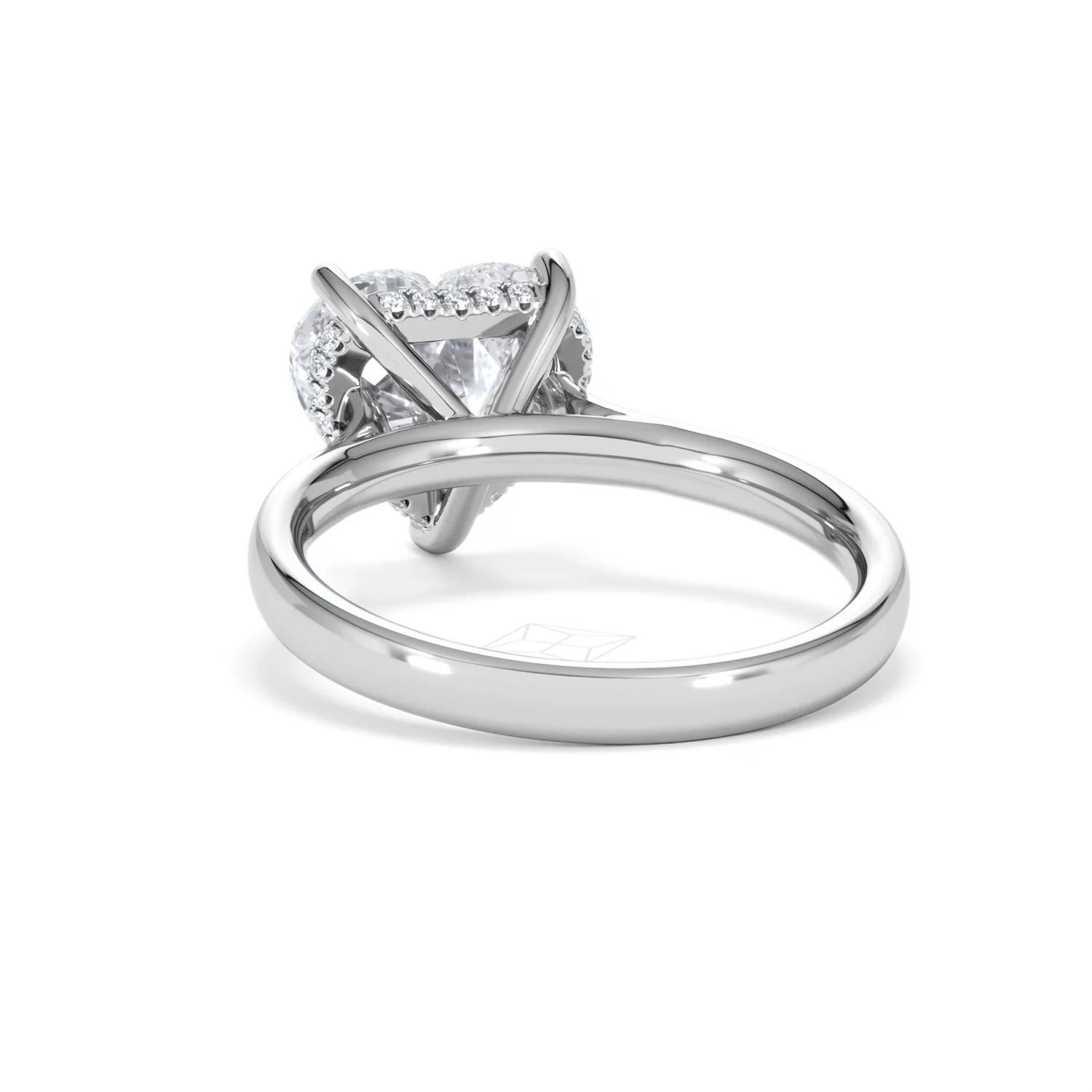 Amora Heart 3.11ct Hidden Halo Lab Diamond Engagement Ring G/VS Set in 18K White Gold - Image 52