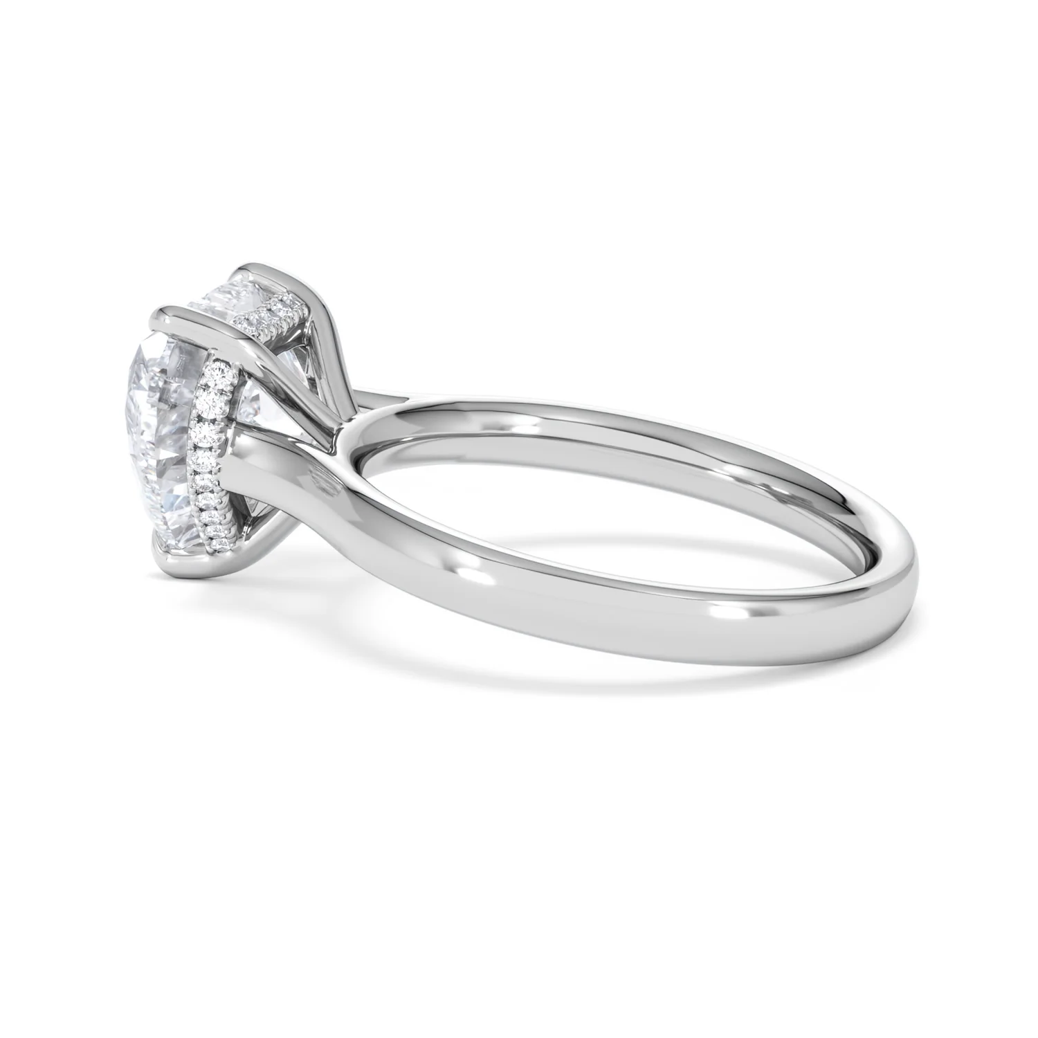 Amora Heart 3.11ct Hidden Halo Lab Diamond Engagement Ring G/VS Set in 18K White Gold - Image 64