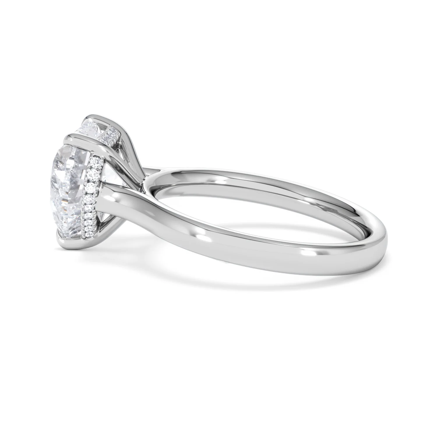 Amora Heart 3.11ct Hidden Halo Lab Diamond Engagement Ring G/VS Set in 18K White Gold - Image 66
