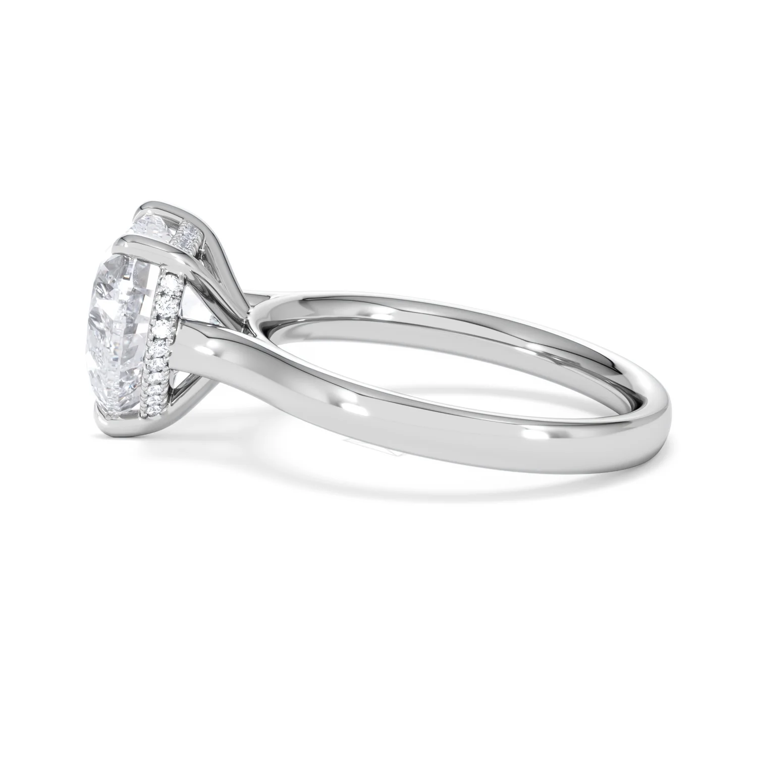 Amora Heart 3.11ct Hidden Halo Lab Diamond Engagement Ring G/VS Set in 18K White Gold - Image 67