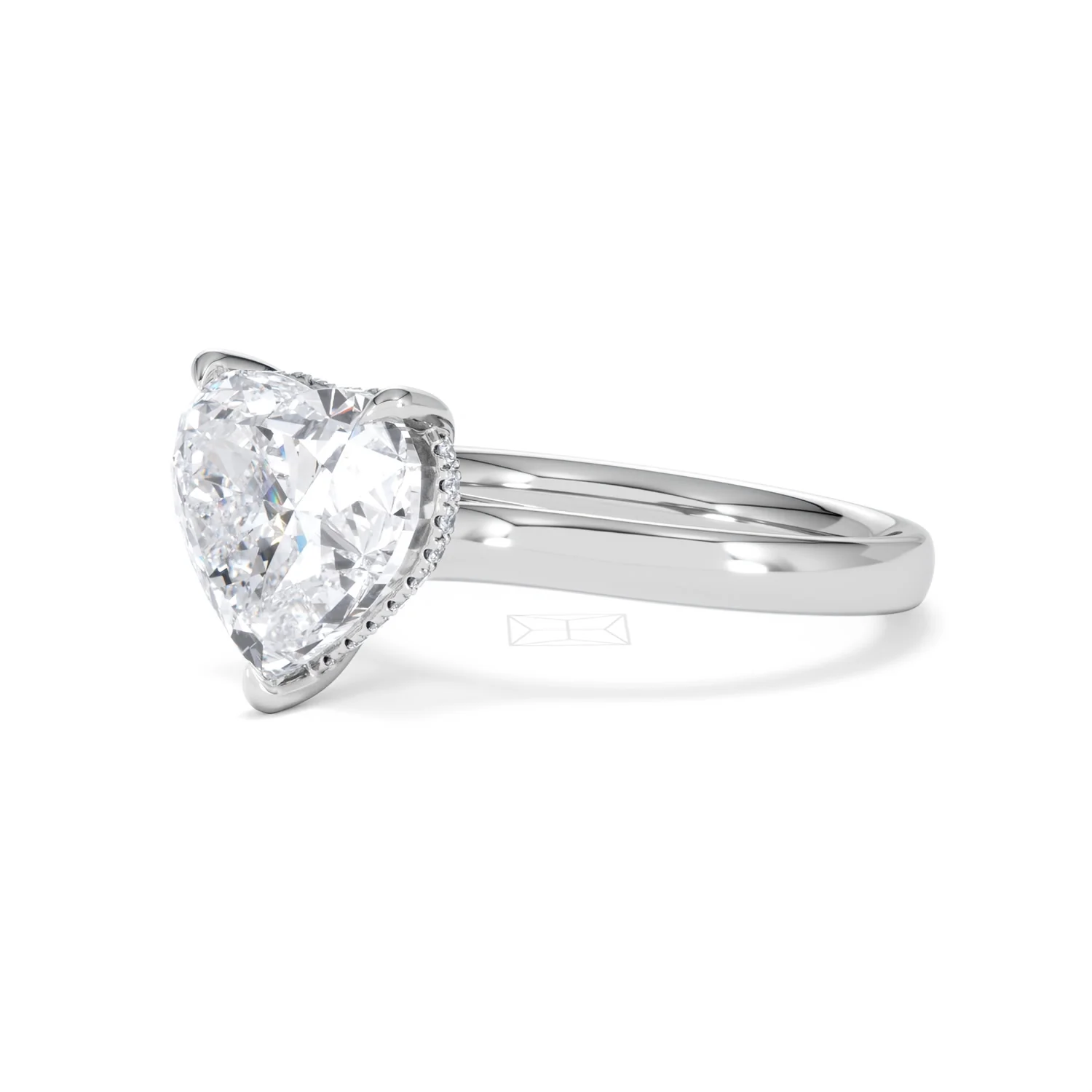 Amora Heart 3.11ct Hidden Halo Lab Diamond Engagement Ring G/VS Set in 18K White Gold - Image 78