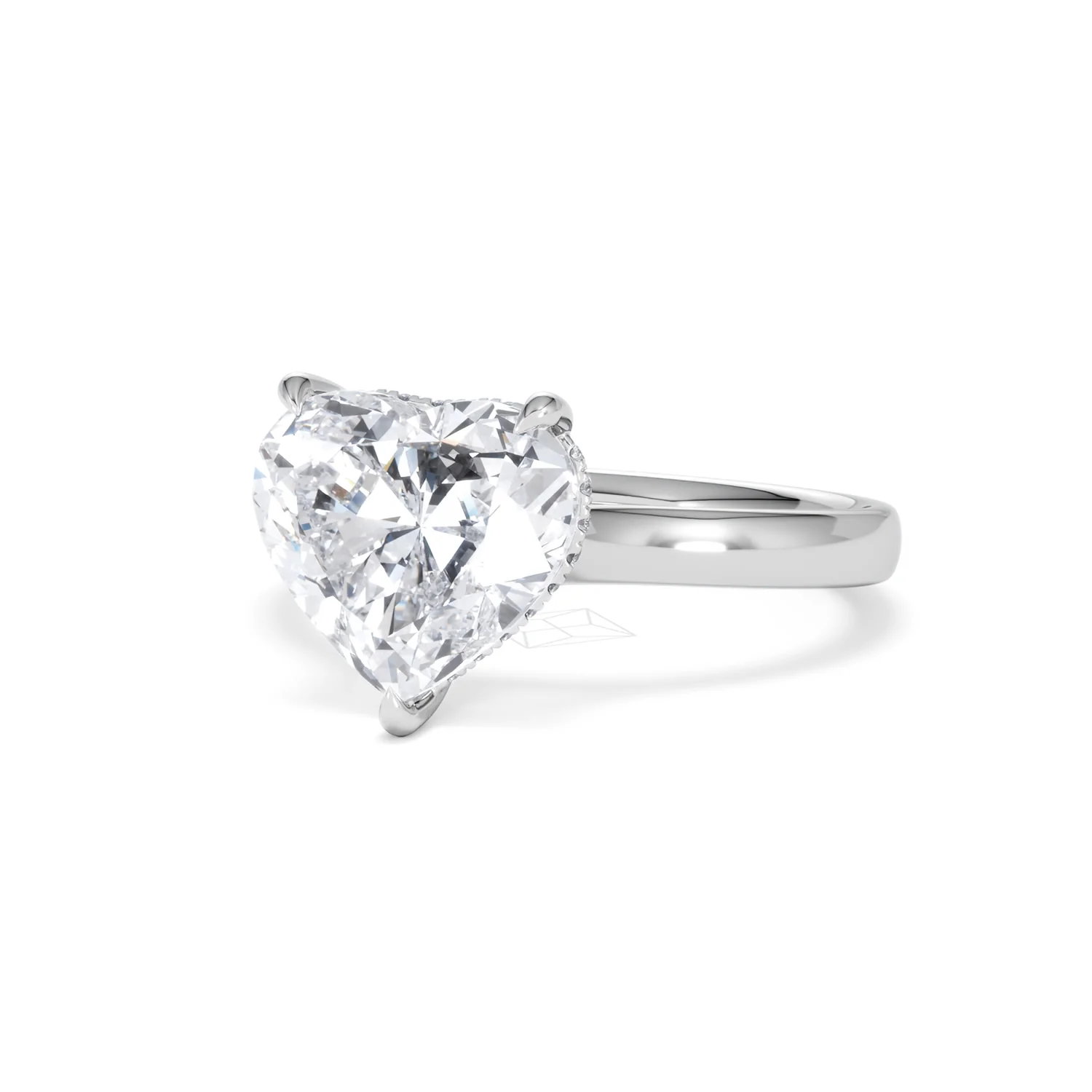 Amora Heart 3.11ct Hidden Halo Lab Diamond Engagement Ring G/VS Set in 18K White Gold - Image 83