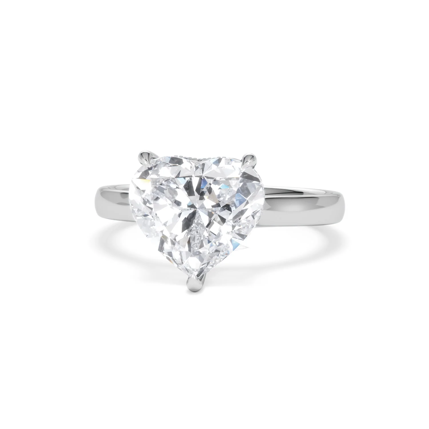 Amora Heart 3.11ct Hidden Halo Lab Diamond Engagement Ring G/VS Set in 18K White Gold - Image 86