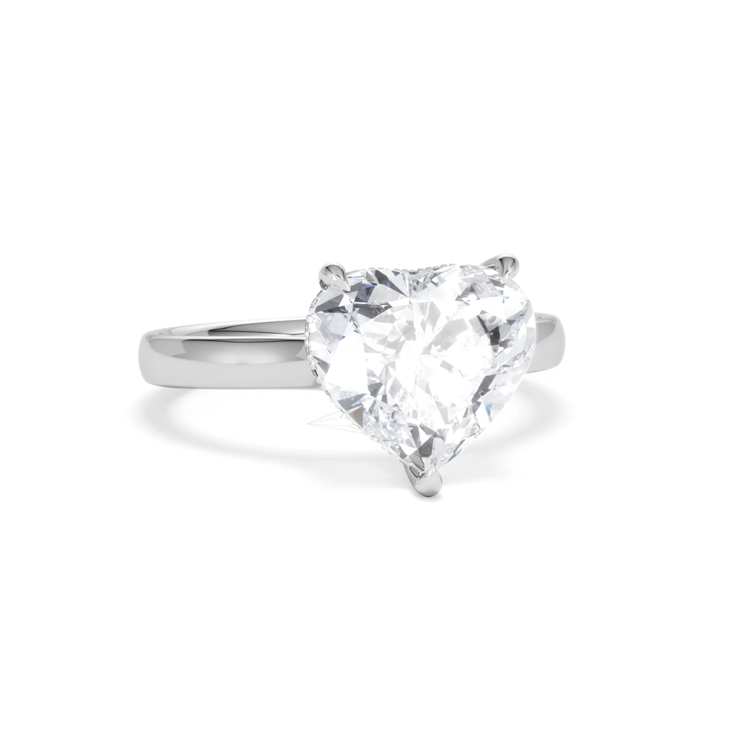 Amora Heart 3.11ct Hidden Halo Lab Diamond Engagement Ring G/VS Set in Platinum - Image 11