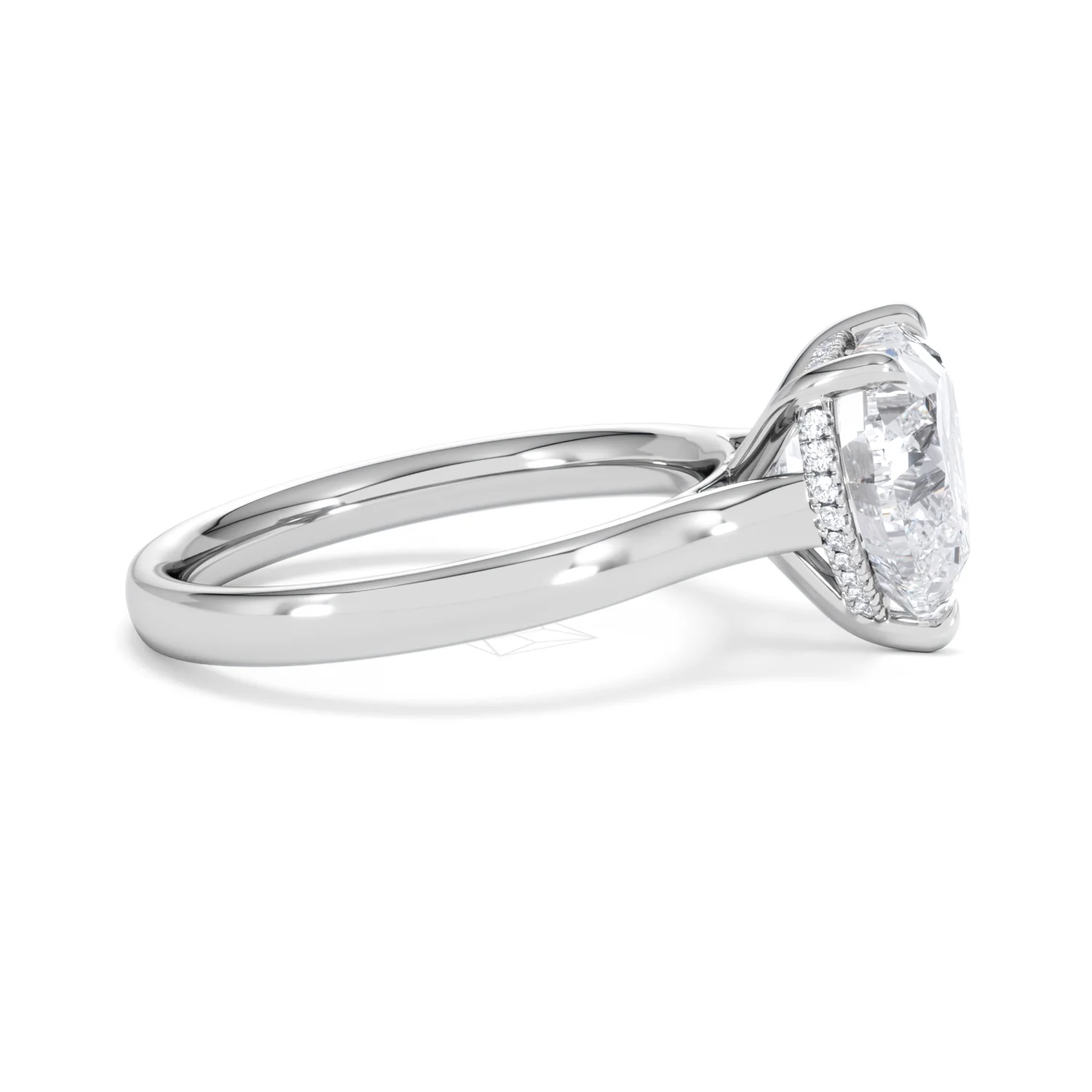Amora Heart 3.11ct Hidden Halo Lab Diamond Engagement Ring G/VS Set in Platinum - Image 26
