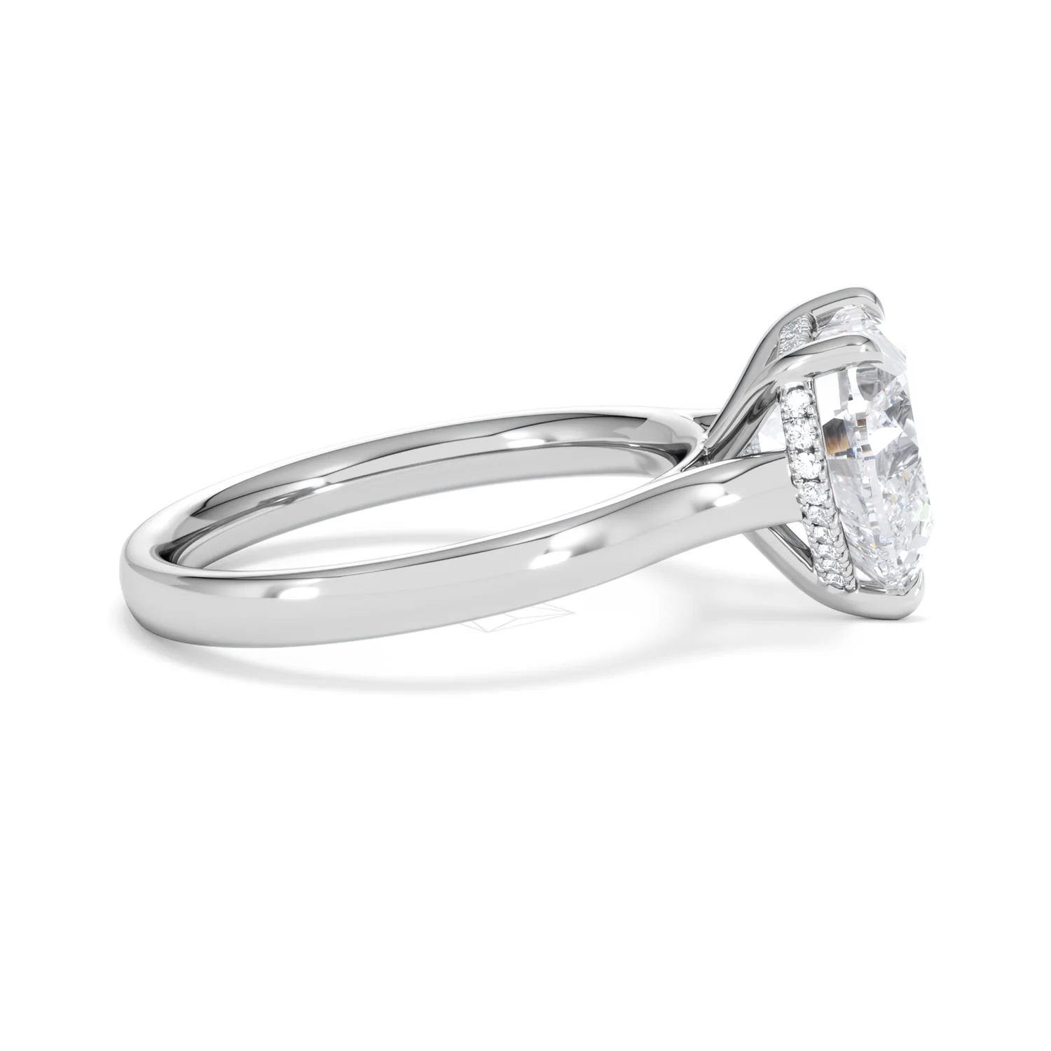 Amora Heart 3.11ct Hidden Halo Lab Diamond Engagement Ring G/VS Set in Platinum - Image 27