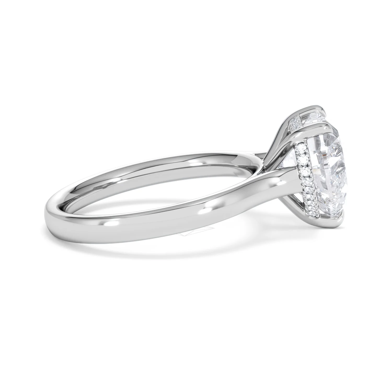 Amora Heart 3.11ct Hidden Halo Lab Diamond Engagement Ring G/VS Set in Platinum - Image 28