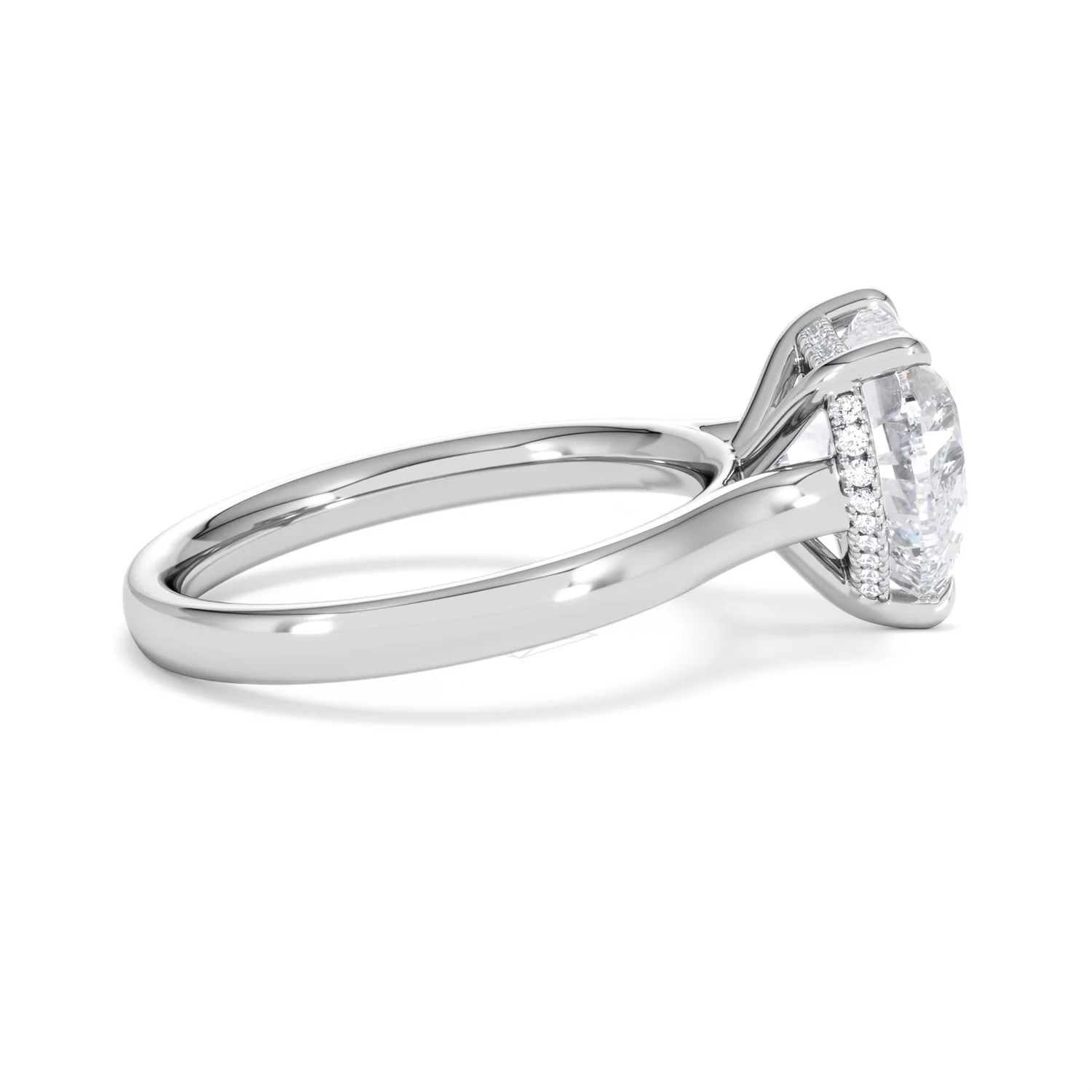 Amora Heart 3.11ct Hidden Halo Lab Diamond Engagement Ring G/VS Set in Platinum - Image 29