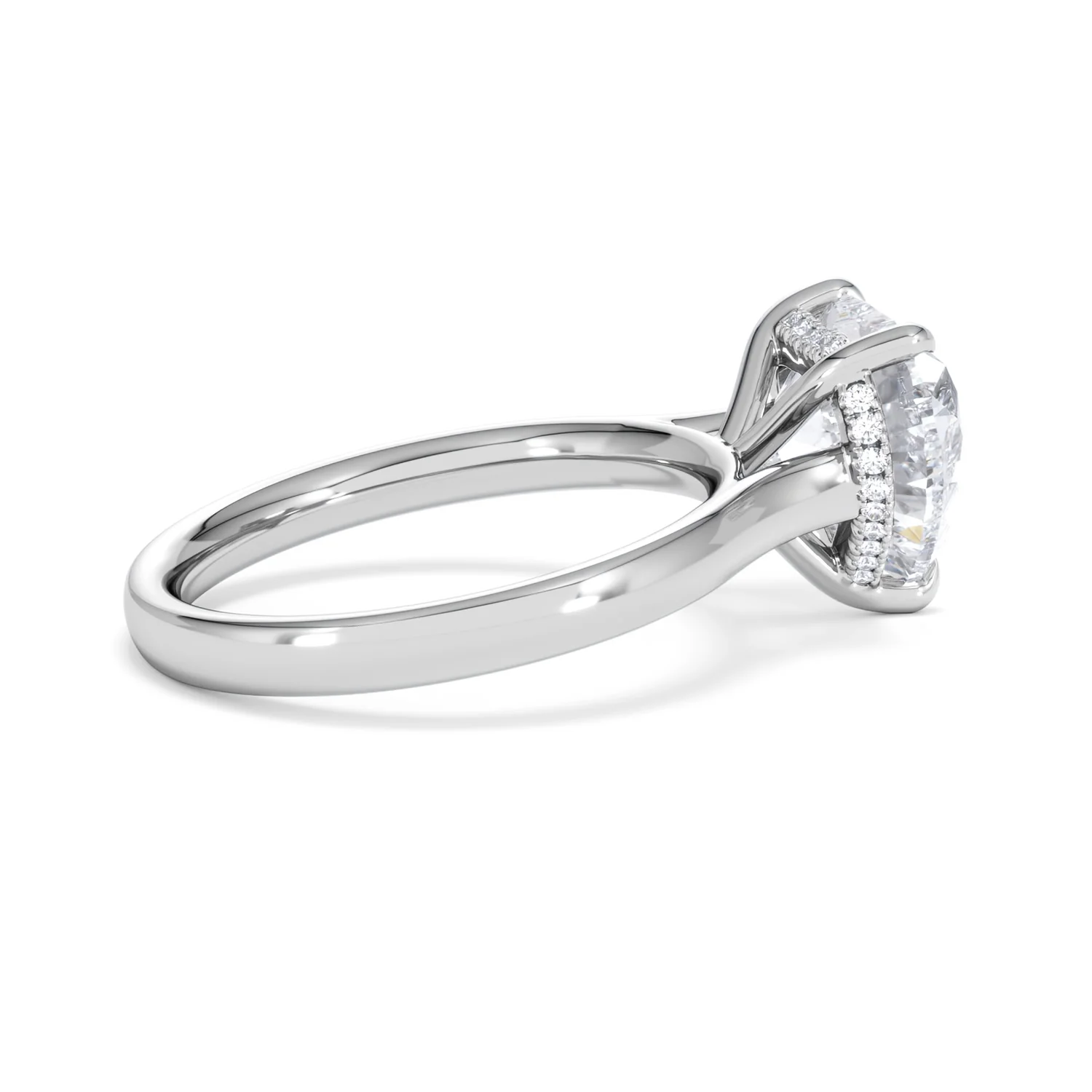Amora Heart 3.11ct Hidden Halo Lab Diamond Engagement Ring G/VS Set in Platinum - Image 31