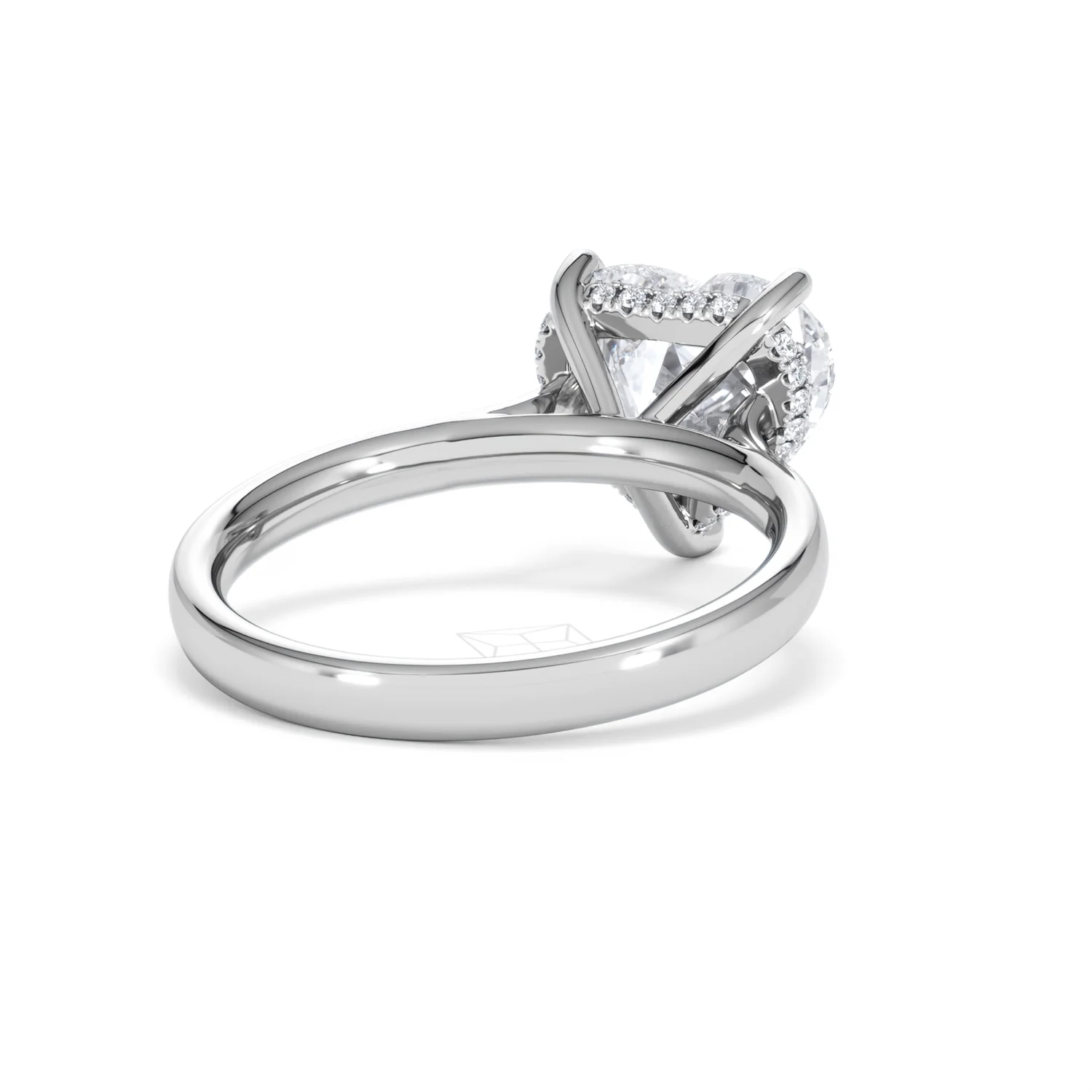 Amora Heart 3.11ct Hidden Halo Lab Diamond Engagement Ring G/VS Set in Platinum - Image 42