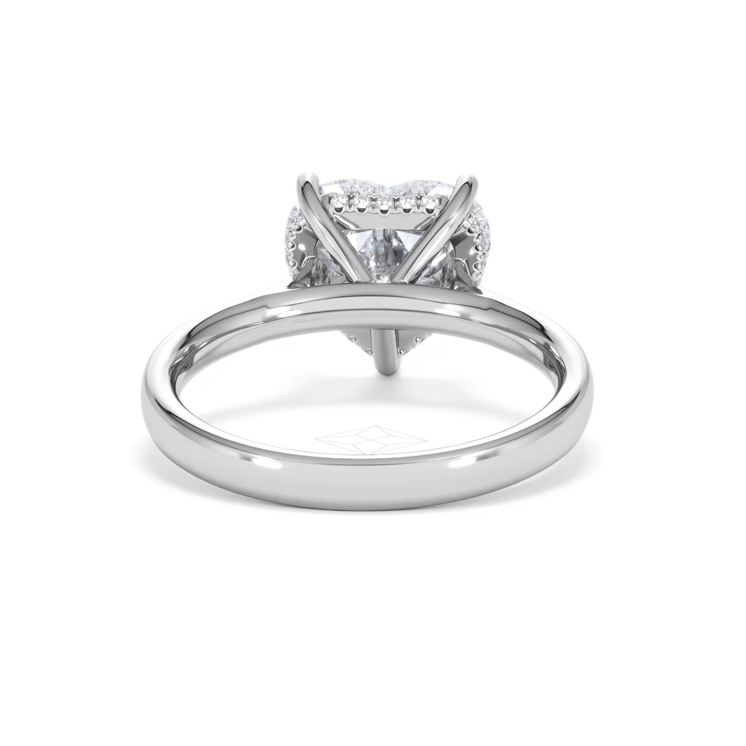 Amora Heart 3.11ct Hidden Halo Lab Diamond Engagement Ring G/VS Set in Platinum - Image 47