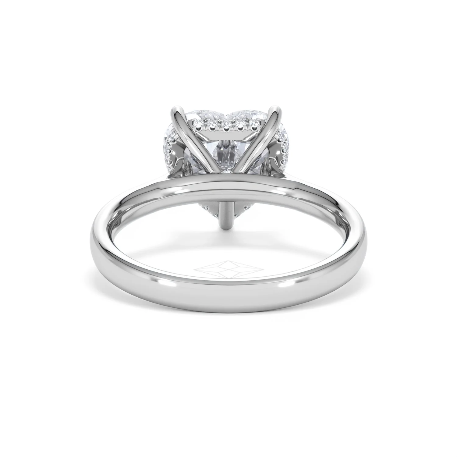 Amora Heart 3.11ct Hidden Halo Lab Diamond Engagement Ring G/VS Set in Platinum - Image 48