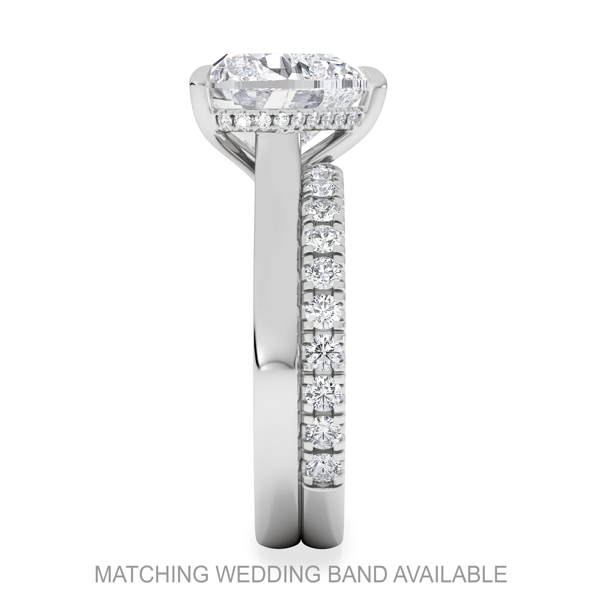 Amora Heart 3.11ct Hidden Halo Lab Diamond Engagement Ring G/VS Set in Platinum - Image 5