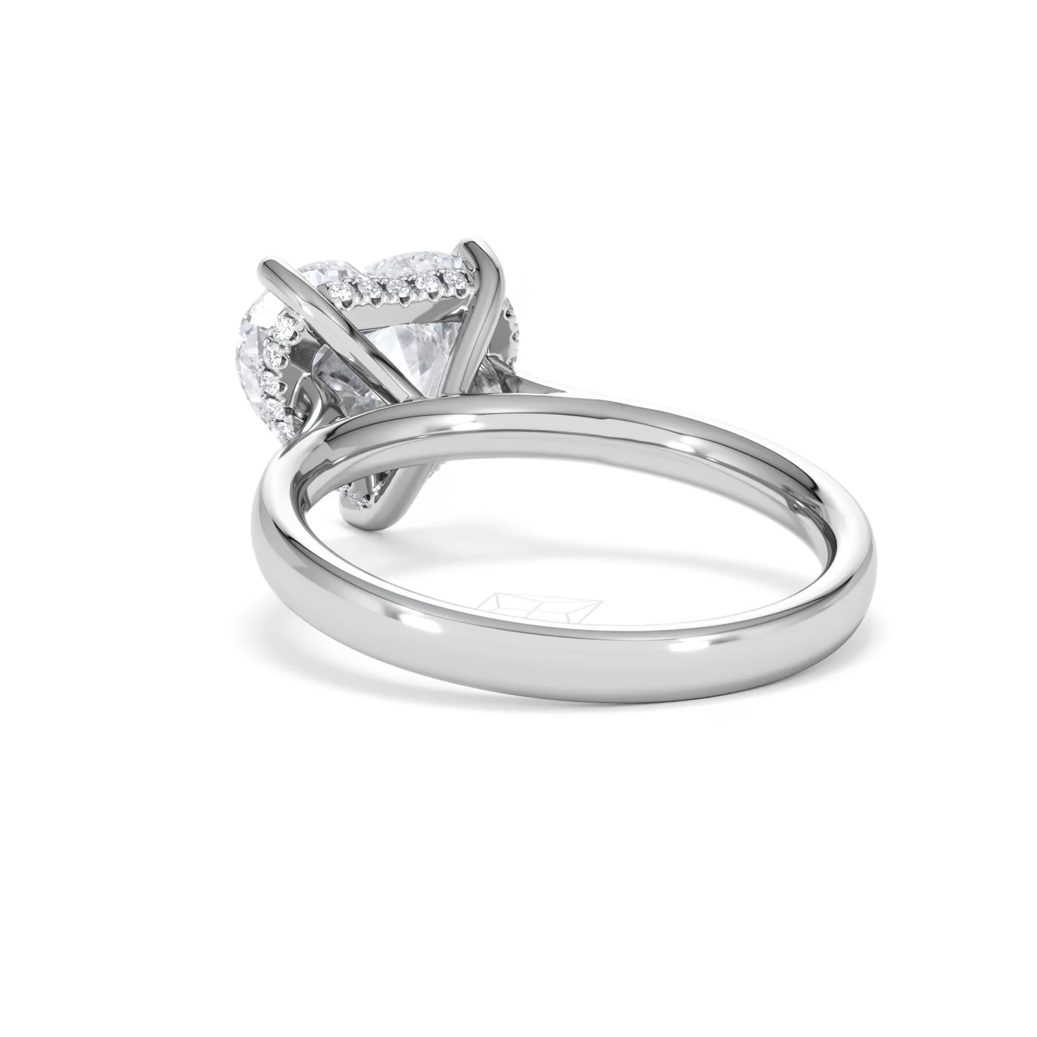 Amora Heart 3.11ct Hidden Halo Lab Diamond Engagement Ring G/VS Set in Platinum - Image 54