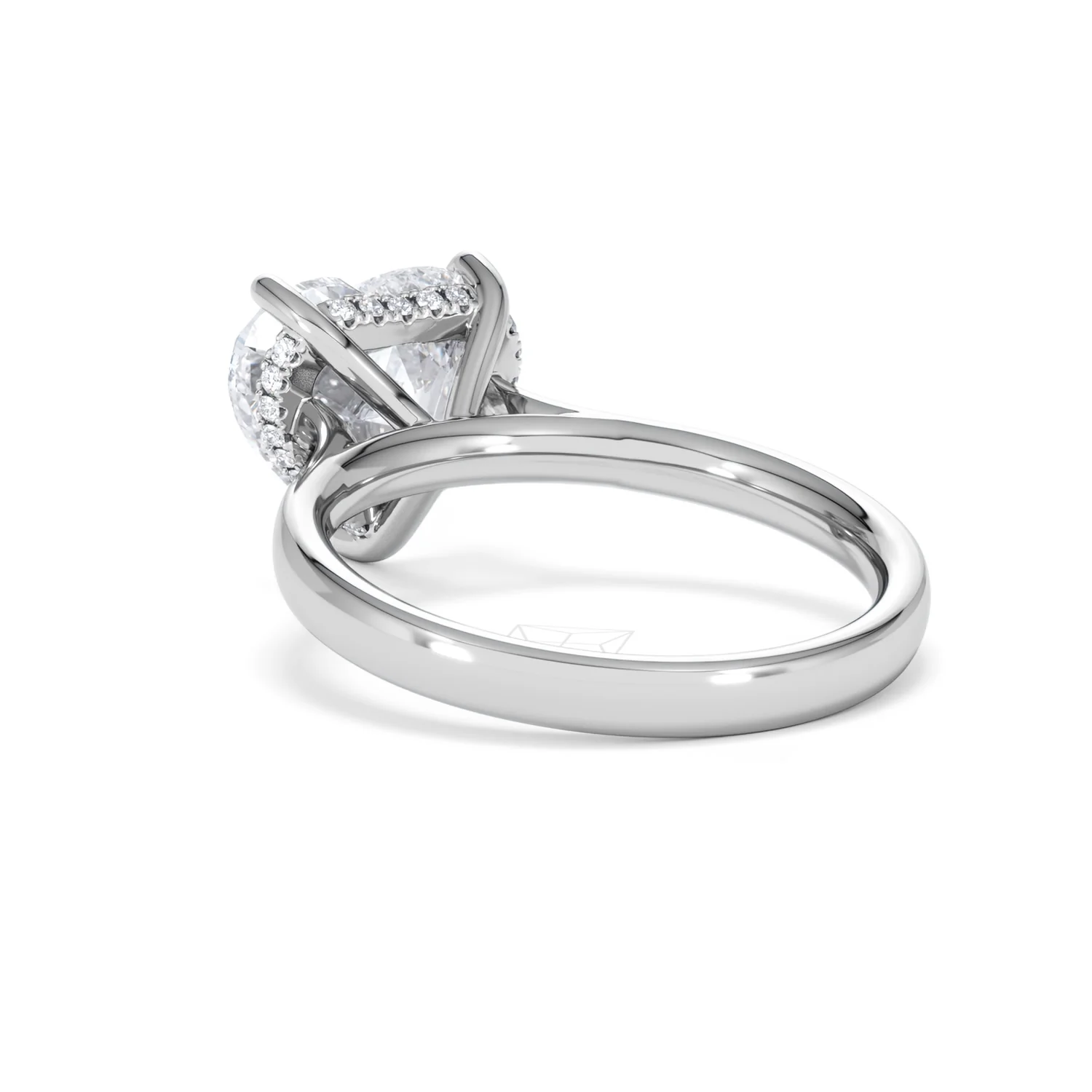 Amora Heart 3.11ct Hidden Halo Lab Diamond Engagement Ring G/VS Set in Platinum - Image 55