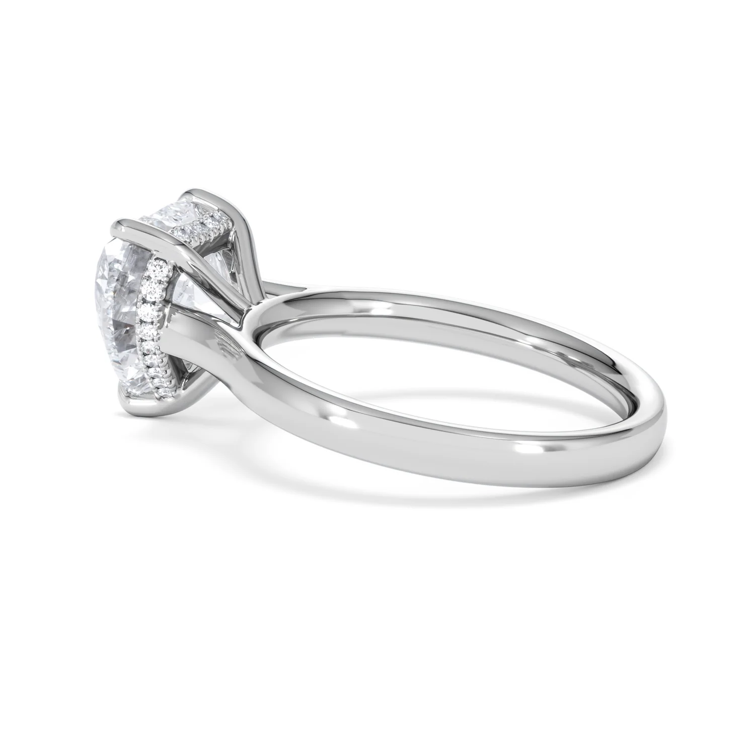 Amora Heart 3.11ct Hidden Halo Lab Diamond Engagement Ring G/VS Set in Platinum - Image 63