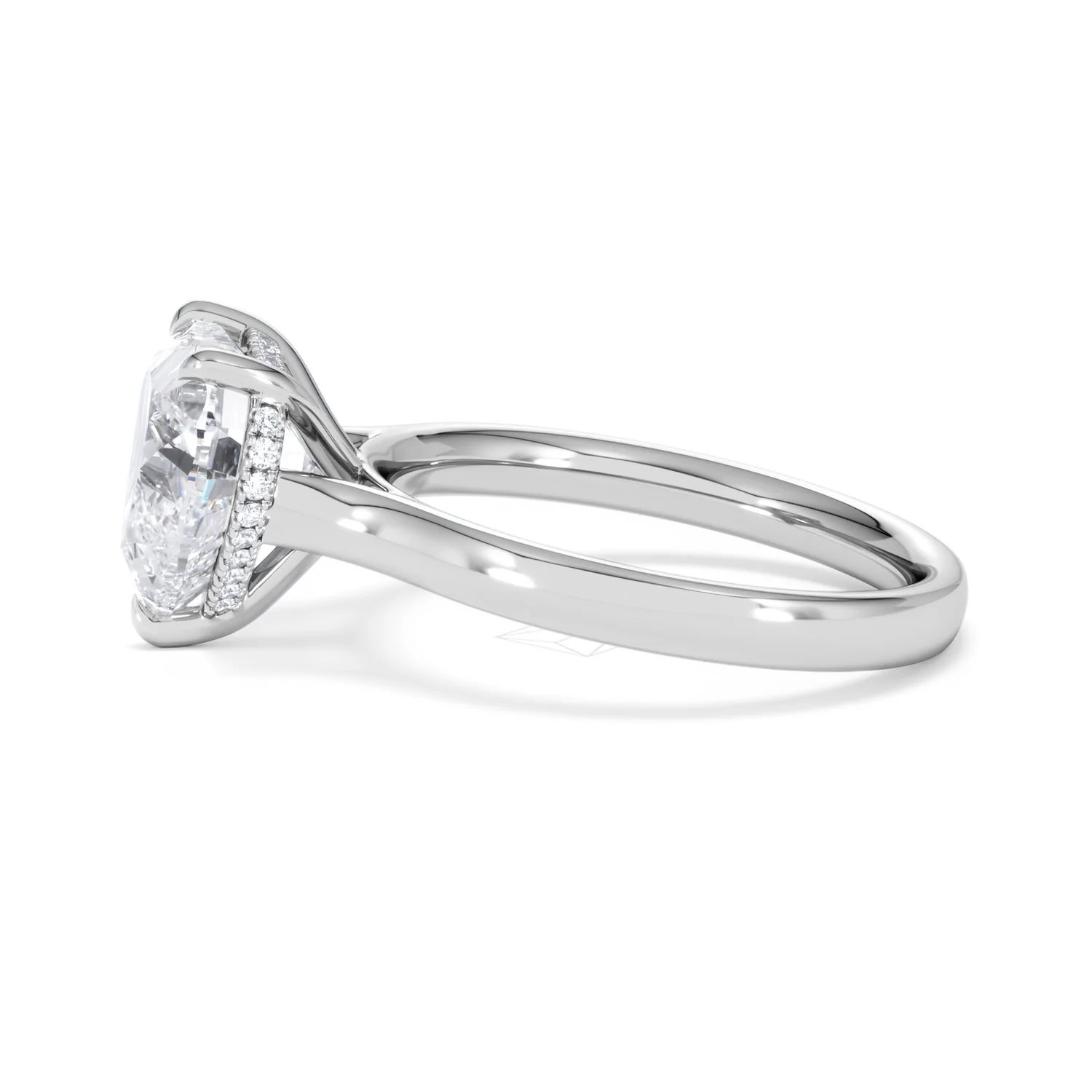 Amora Heart 3.11ct Hidden Halo Lab Diamond Engagement Ring G/VS Set in Platinum - Image 69
