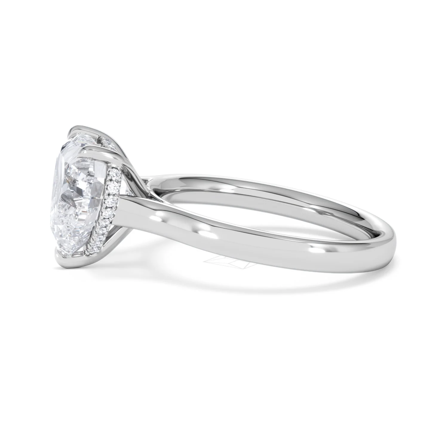Amora Heart 3.11ct Hidden Halo Lab Diamond Engagement Ring G/VS Set in Platinum - Image 70