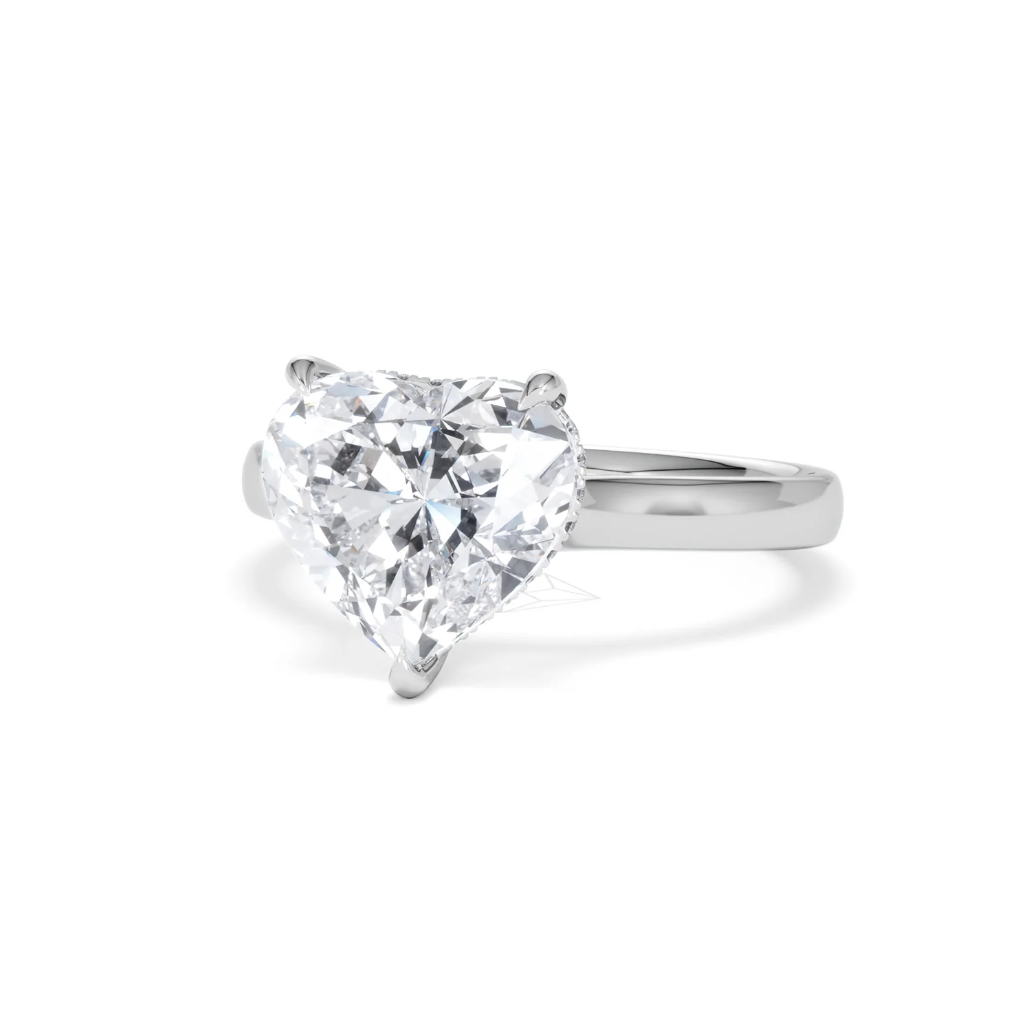Amora Heart 3.11ct Hidden Halo Lab Diamond Engagement Ring G/VS Set in Platinum - Image 84