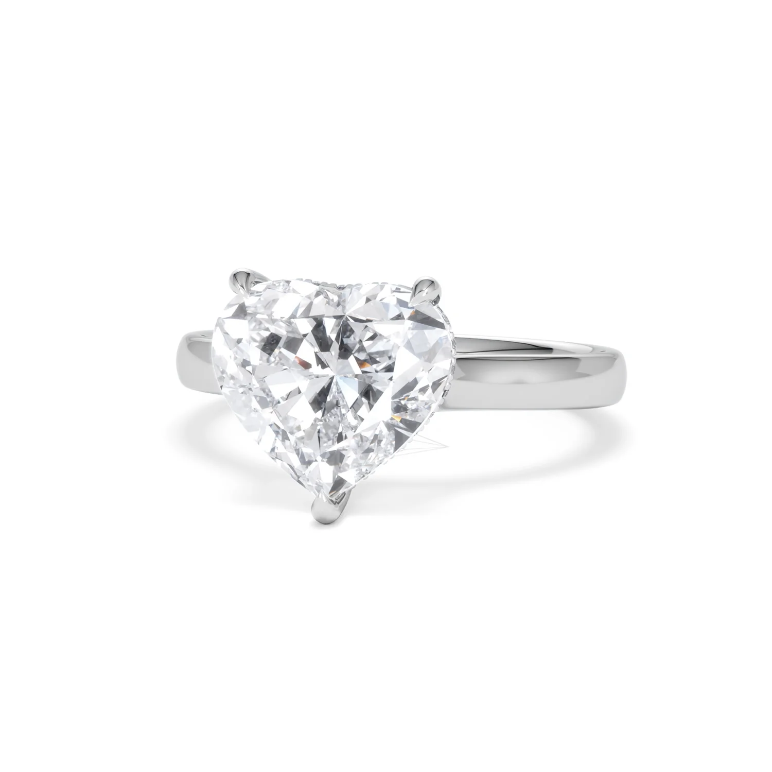 Amora Heart 3.11ct Hidden Halo Lab Diamond Engagement Ring G/VS Set in Platinum - Image 85