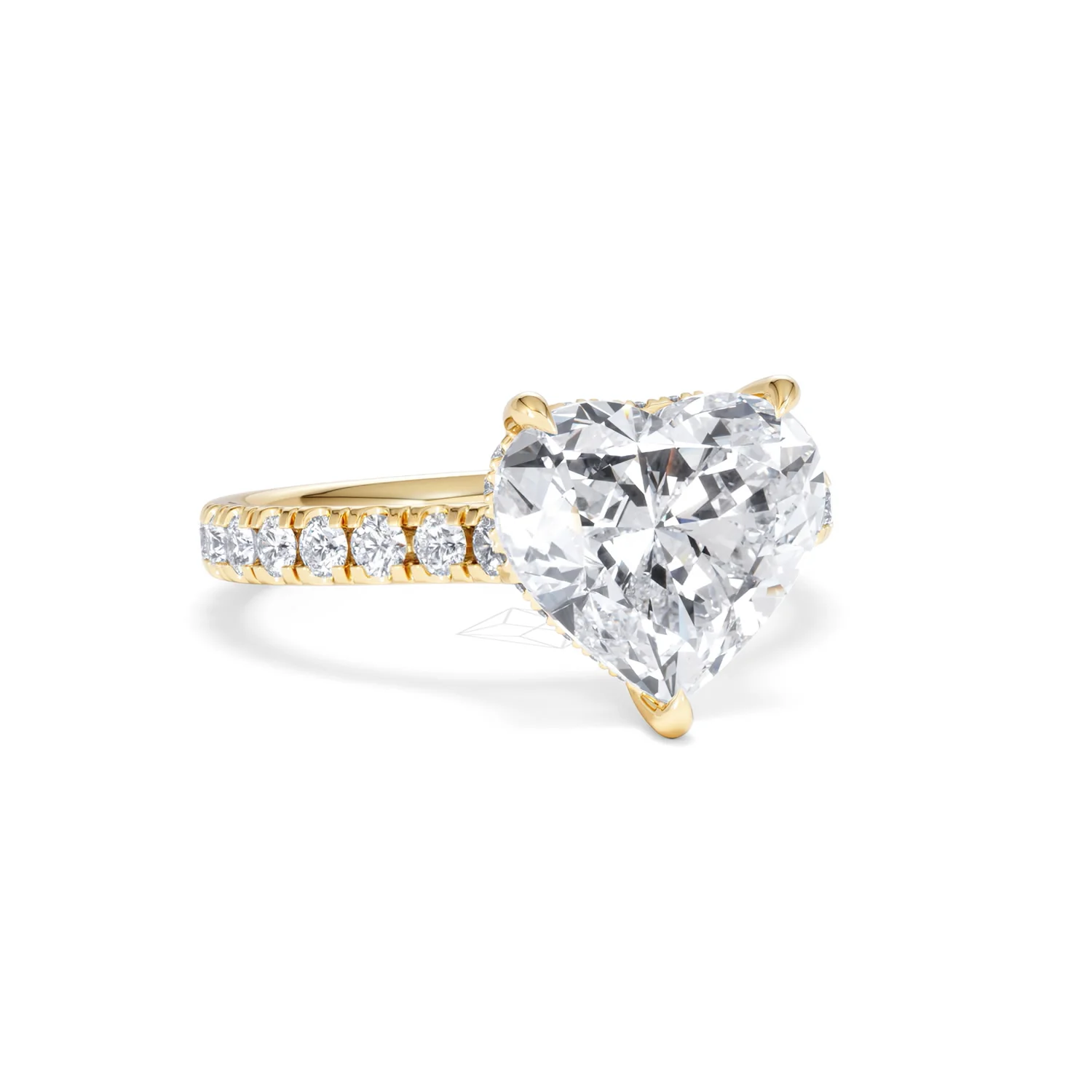 Amora Heart 3.36ct Hidden Halo Lab Diamond Engagement Ring With Side Stones Set in 18K Gold - Image 12