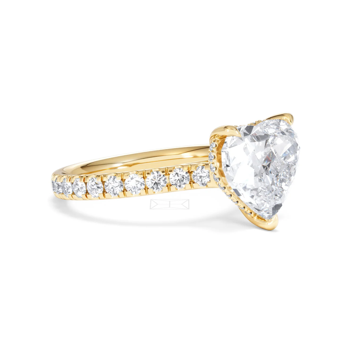 Amora Heart 3.36ct Hidden Halo Lab Diamond Engagement Ring With Side Stones Set in 18K Gold - Image 18