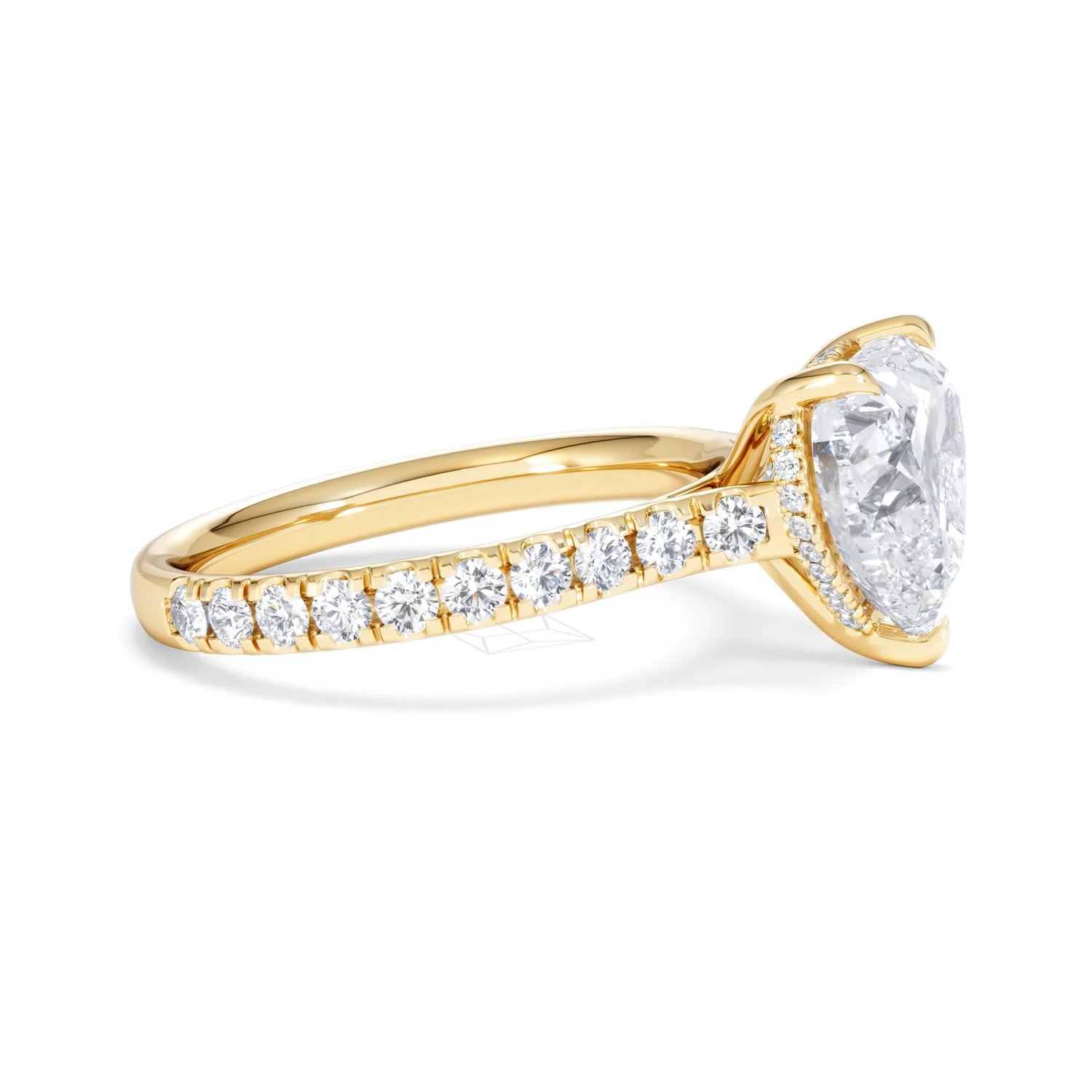 Amora Heart 3.36ct Hidden Halo Lab Diamond Engagement Ring With Side Stones Set in 18K Gold - Image 24