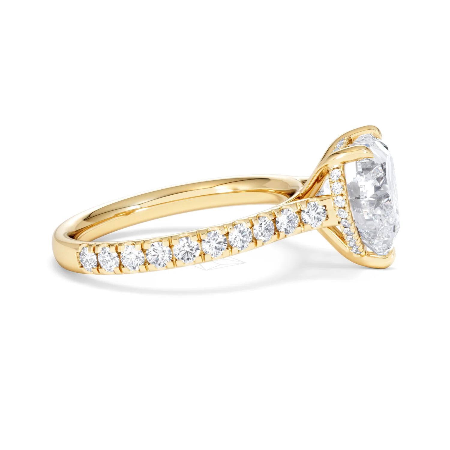 Amora Heart 3.36ct Hidden Halo Lab Diamond Engagement Ring With Side Stones Set in 18K Gold - Image 26
