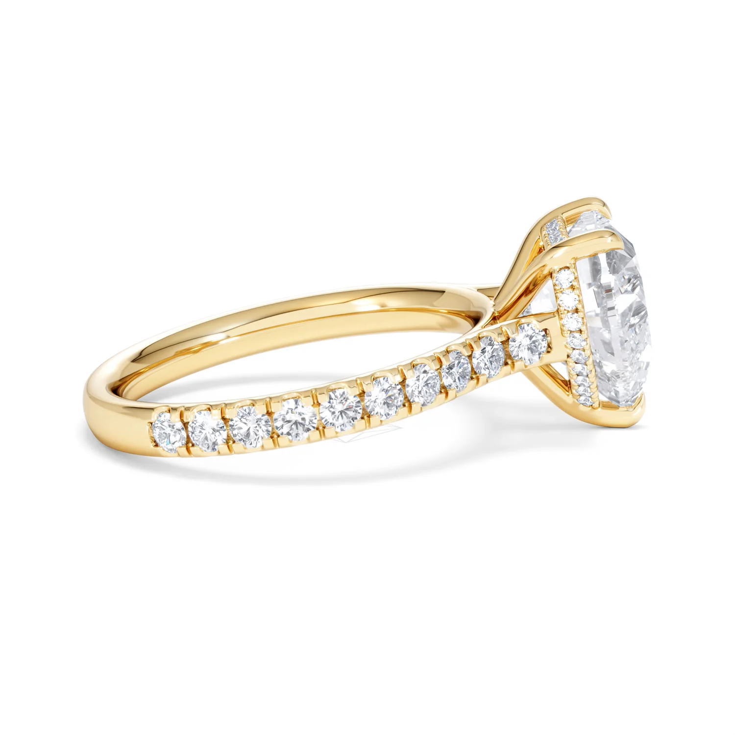 Amora Heart 3.36ct Hidden Halo Lab Diamond Engagement Ring With Side Stones Set in 18K Gold - Image 28
