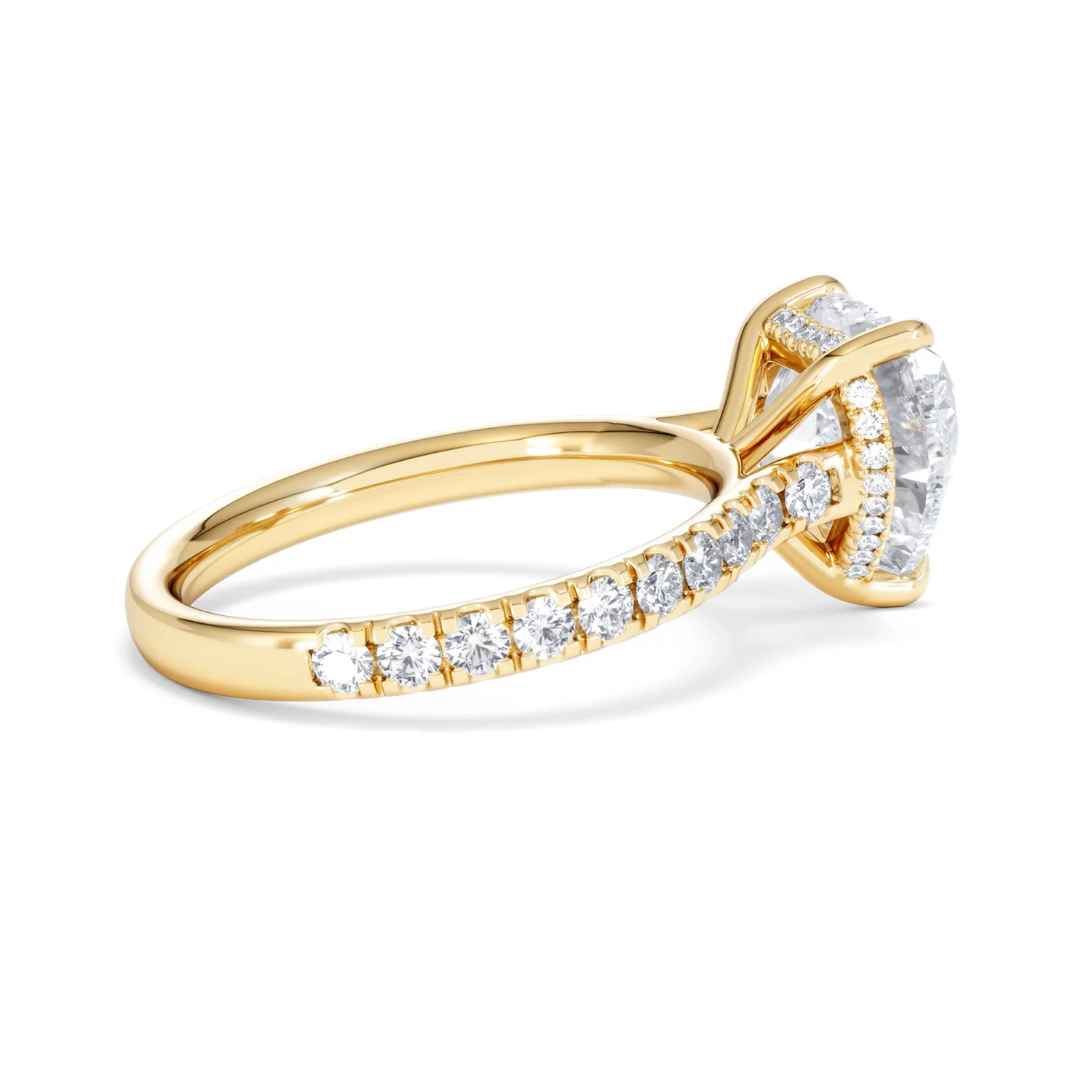 Amora Heart 3.36ct Hidden Halo Lab Diamond Engagement Ring With Side Stones Set in 18K Gold - Image 32