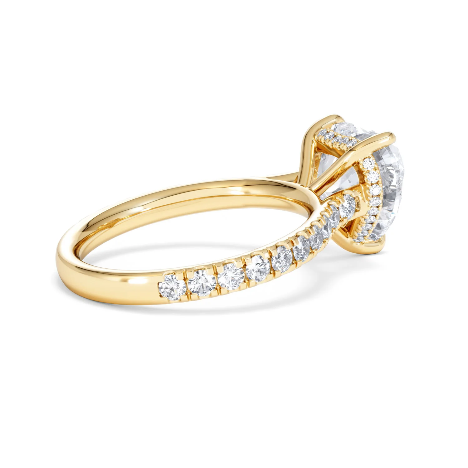 Amora Heart 3.36ct Hidden Halo Lab Diamond Engagement Ring With Side Stones Set in 18K Gold - Image 34