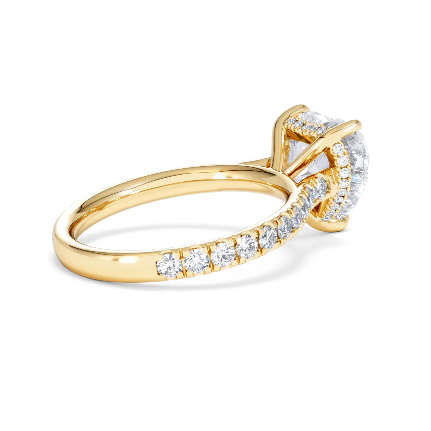Amora Heart 3.36ct Hidden Halo Lab Diamond Engagement Ring With Side Stones Set in 18K Gold - Image 35