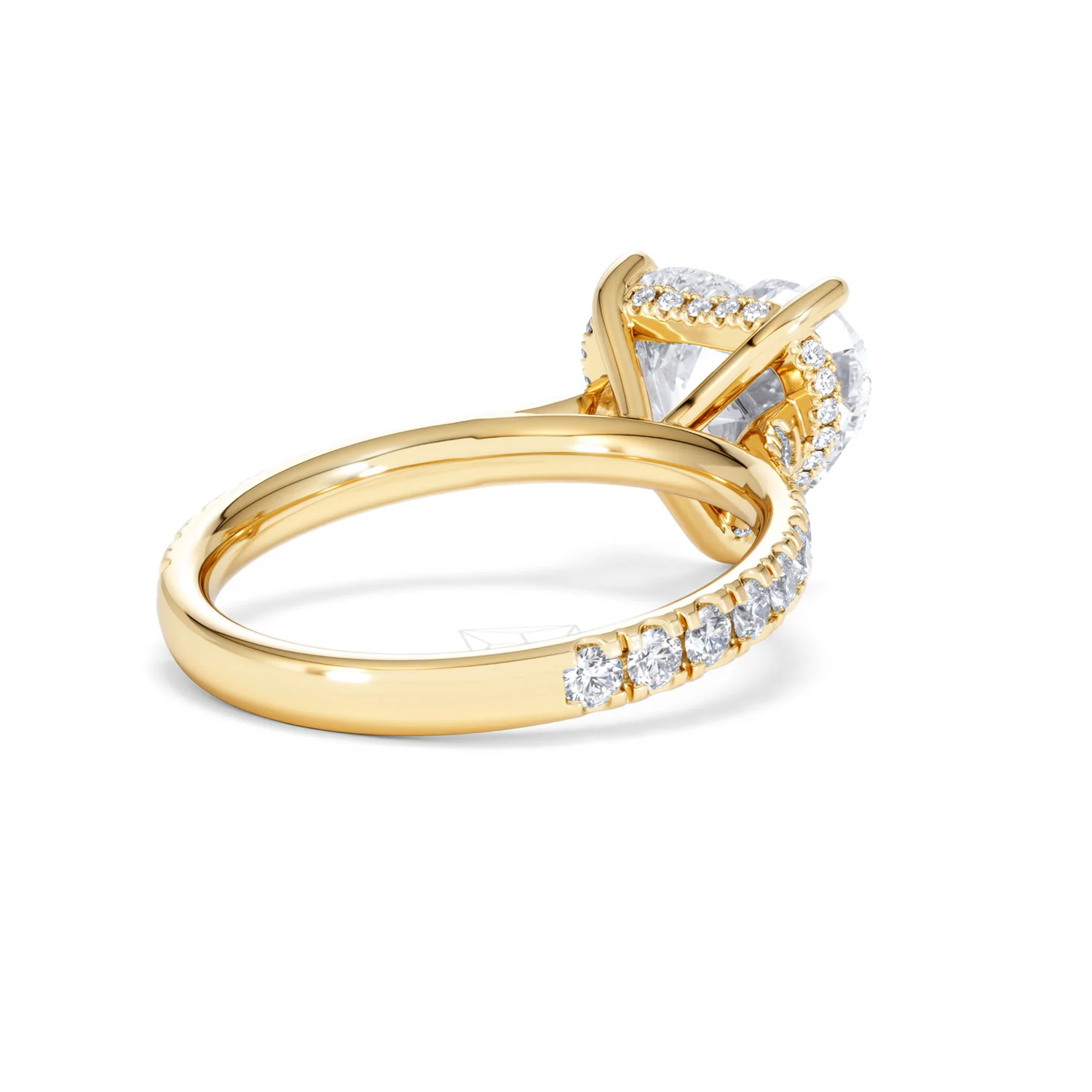 Amora Heart 3.36ct Hidden Halo Lab Diamond Engagement Ring With Side Stones Set in 18K Gold - Image 40