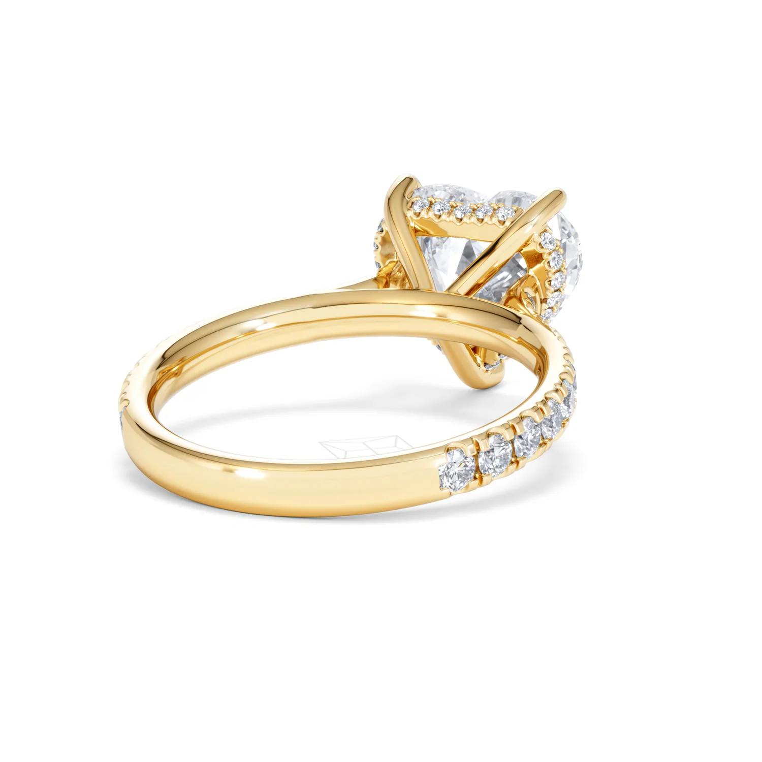Amora Heart 3.36ct Hidden Halo Lab Diamond Engagement Ring With Side Stones Set in 18K Gold - Image 42